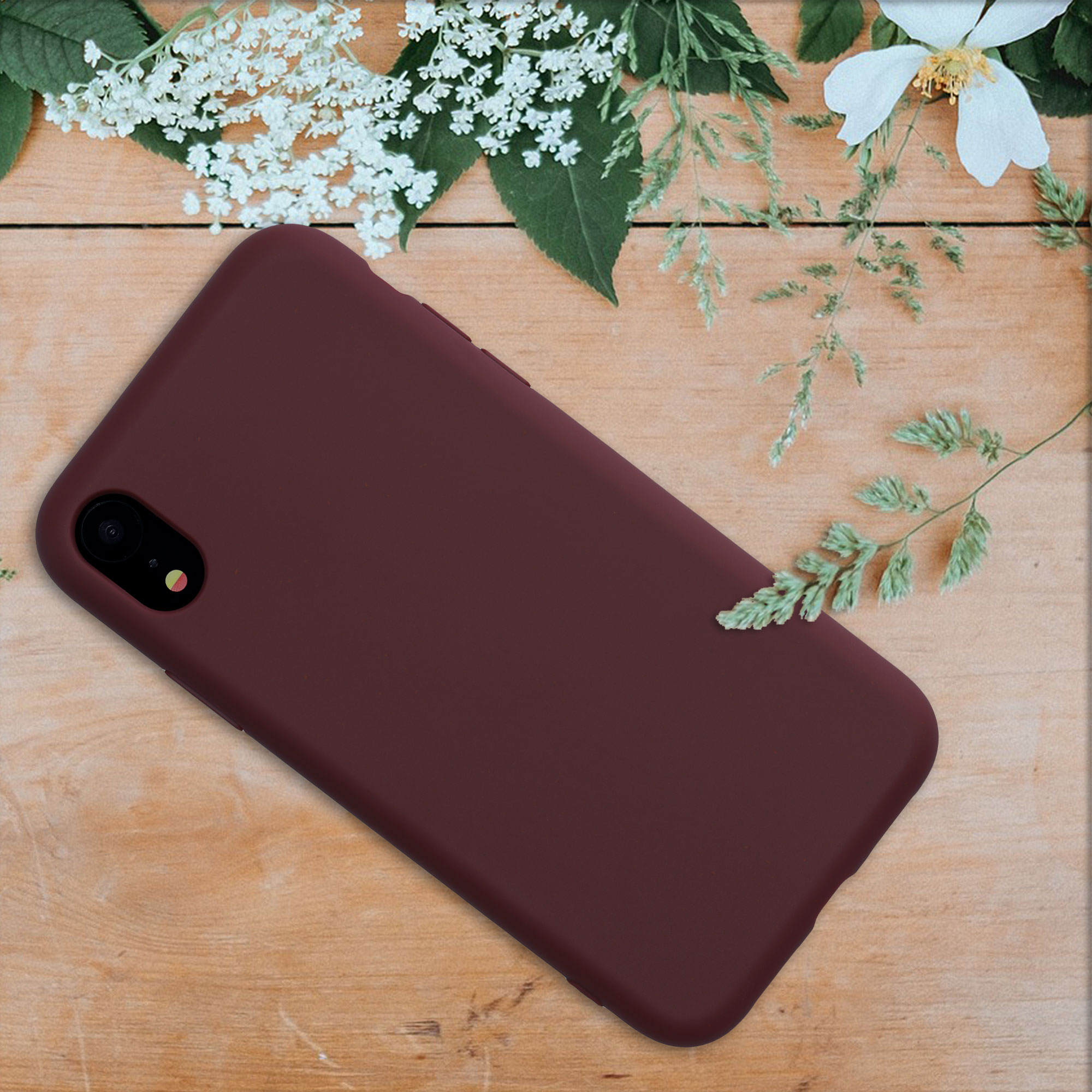 Kryt na mobil s pšeničnou slámou kalibri pro Apple iPhone XR - červenohnědá
