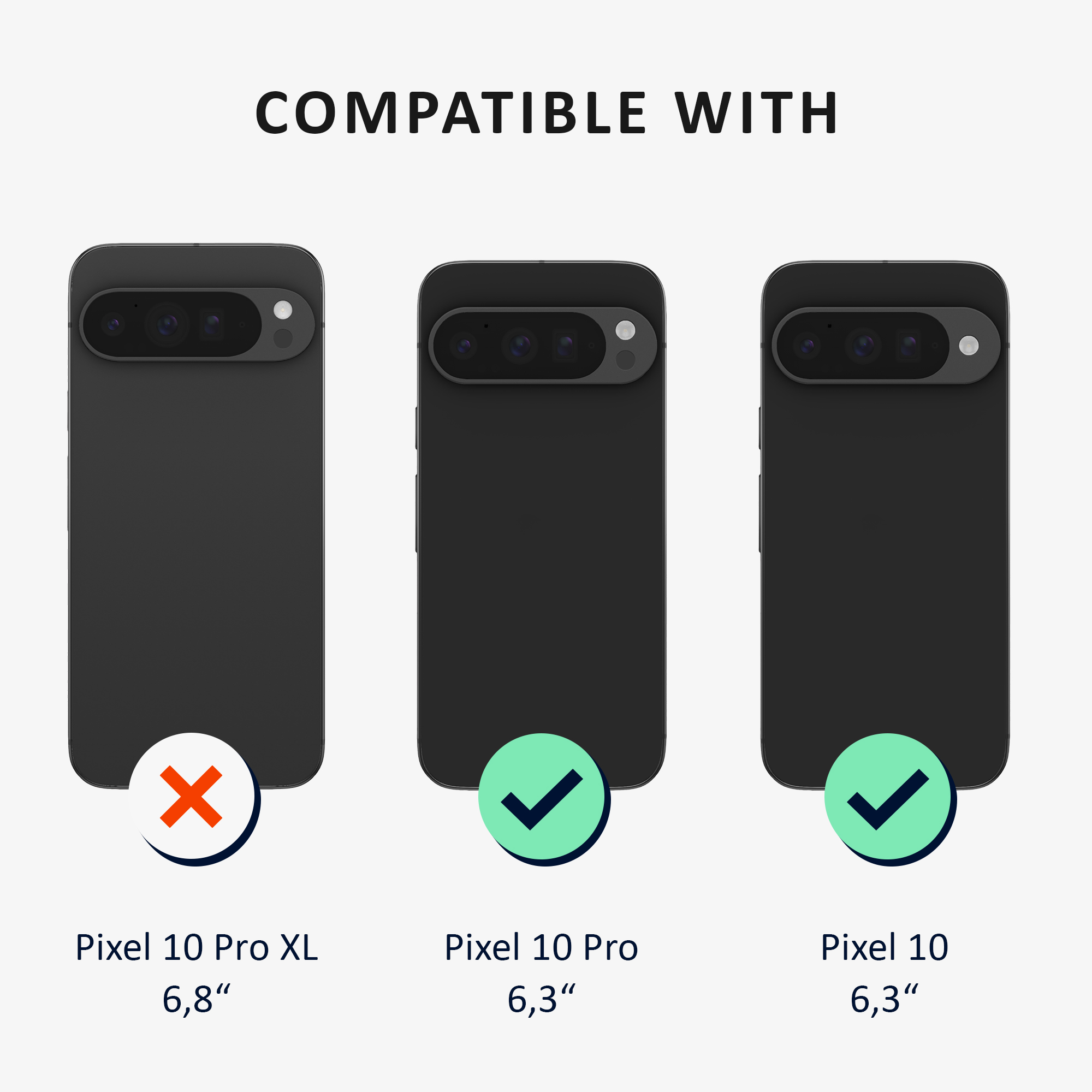 Pevný kryt kalibri pro Google Pixel 10 / Pixel 10 Pro - černá / matně transparentní
