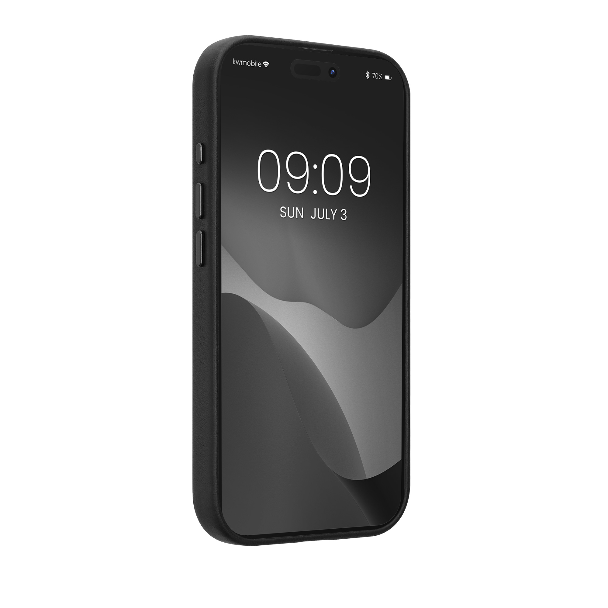 Pouzdro pro Apple iPhone 17 kalibri z pravé kůže - černá