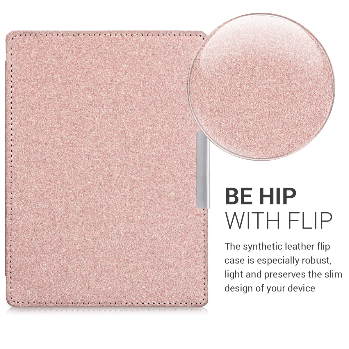 Flip pouzdro na čtečku Kobo Aura H2O Edition 1 rose gold se stojánkem