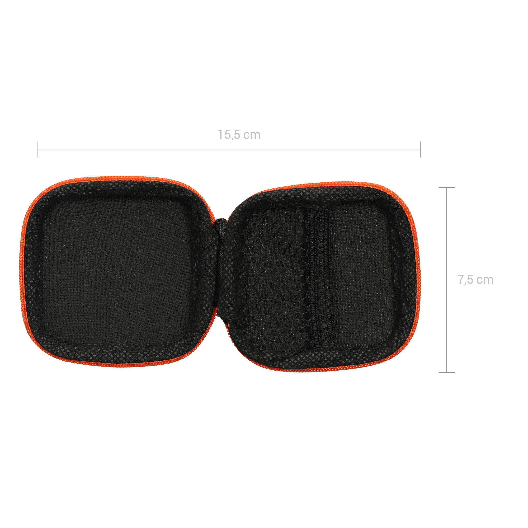 Earphone Pouzdro pro Earbuds kwmobile se zipem - oranžová / černá