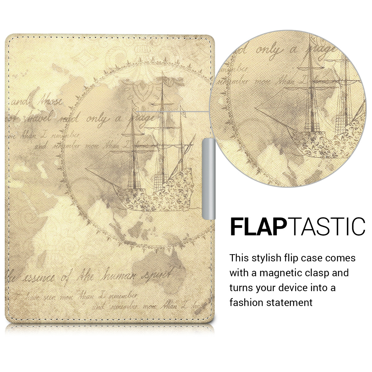 Flip pouzdro na čtečku Kobo Aura H2O Edition 1 Travel Vintage se stojánkem