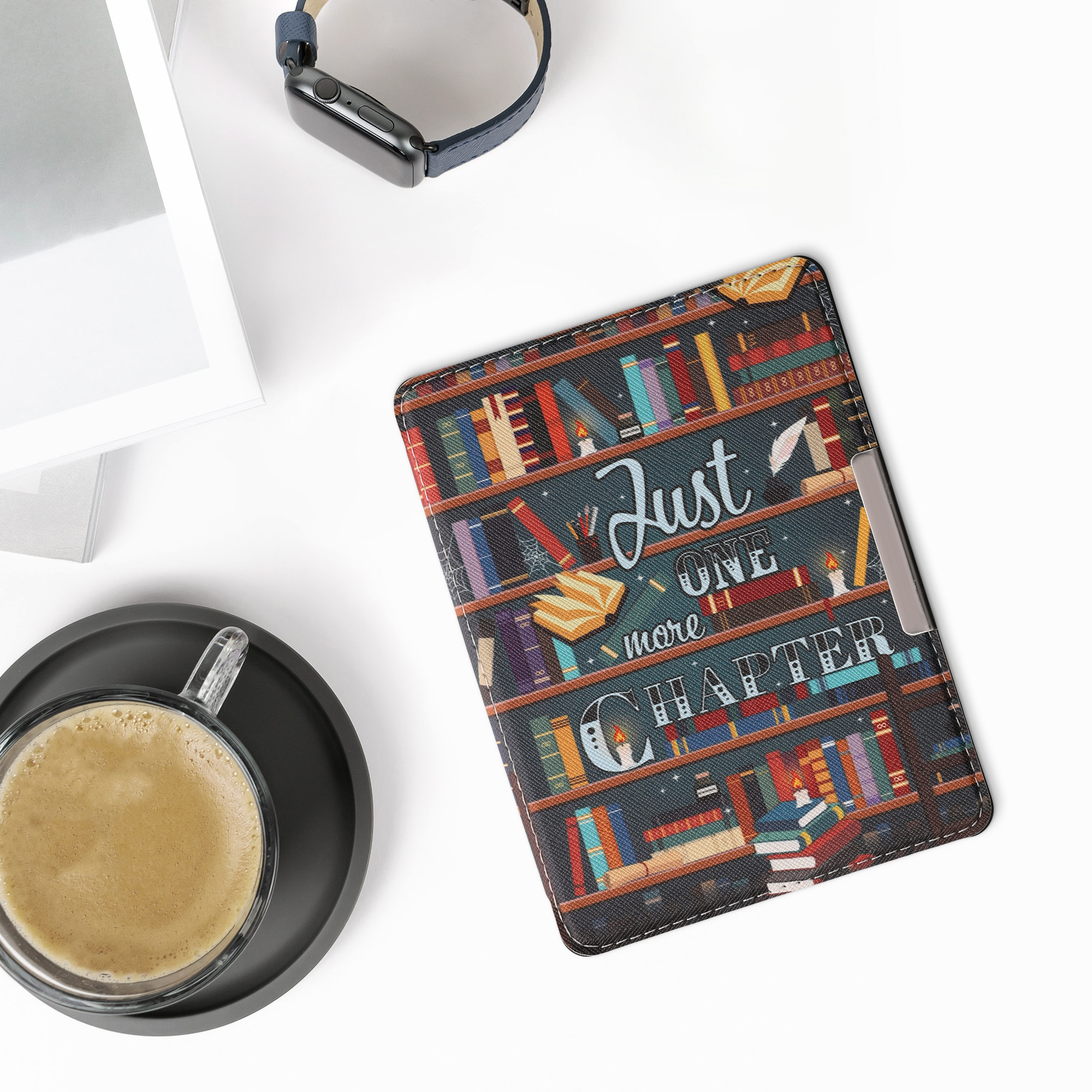 Pouzdro na čtečku kwmobile pro Kobo Glo HD / Touch 2.0 - Library Motto Multicolor
