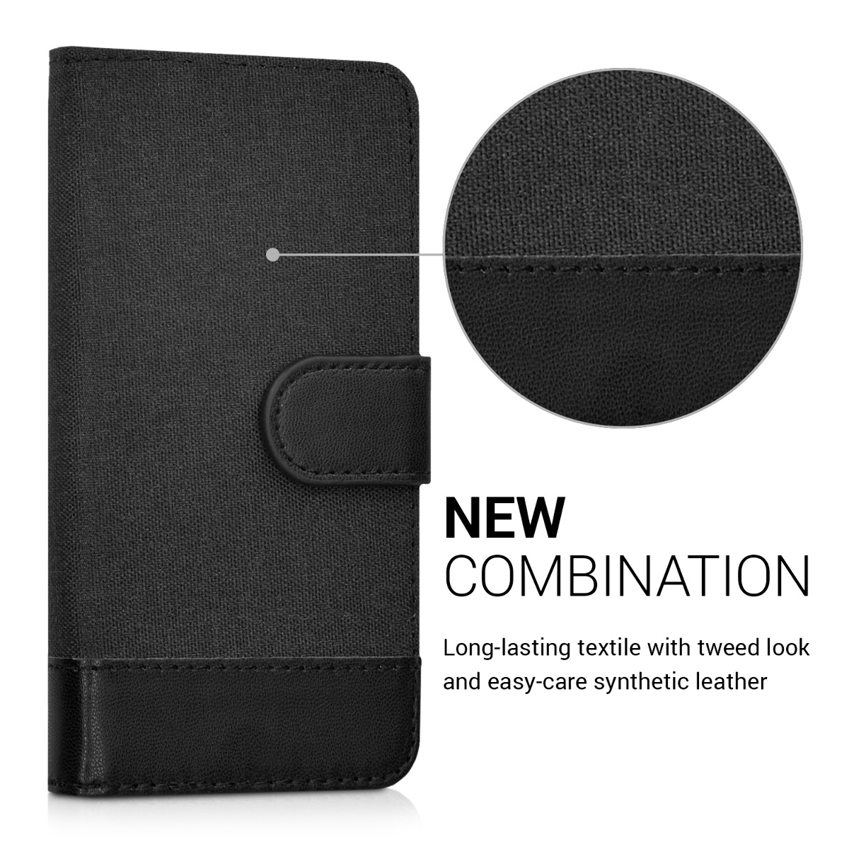 Flipové pouzdro kwmobile pro iPhone SE (1. generace 2016) / iPhone 5 / iPhone 5S - antracitová / černá