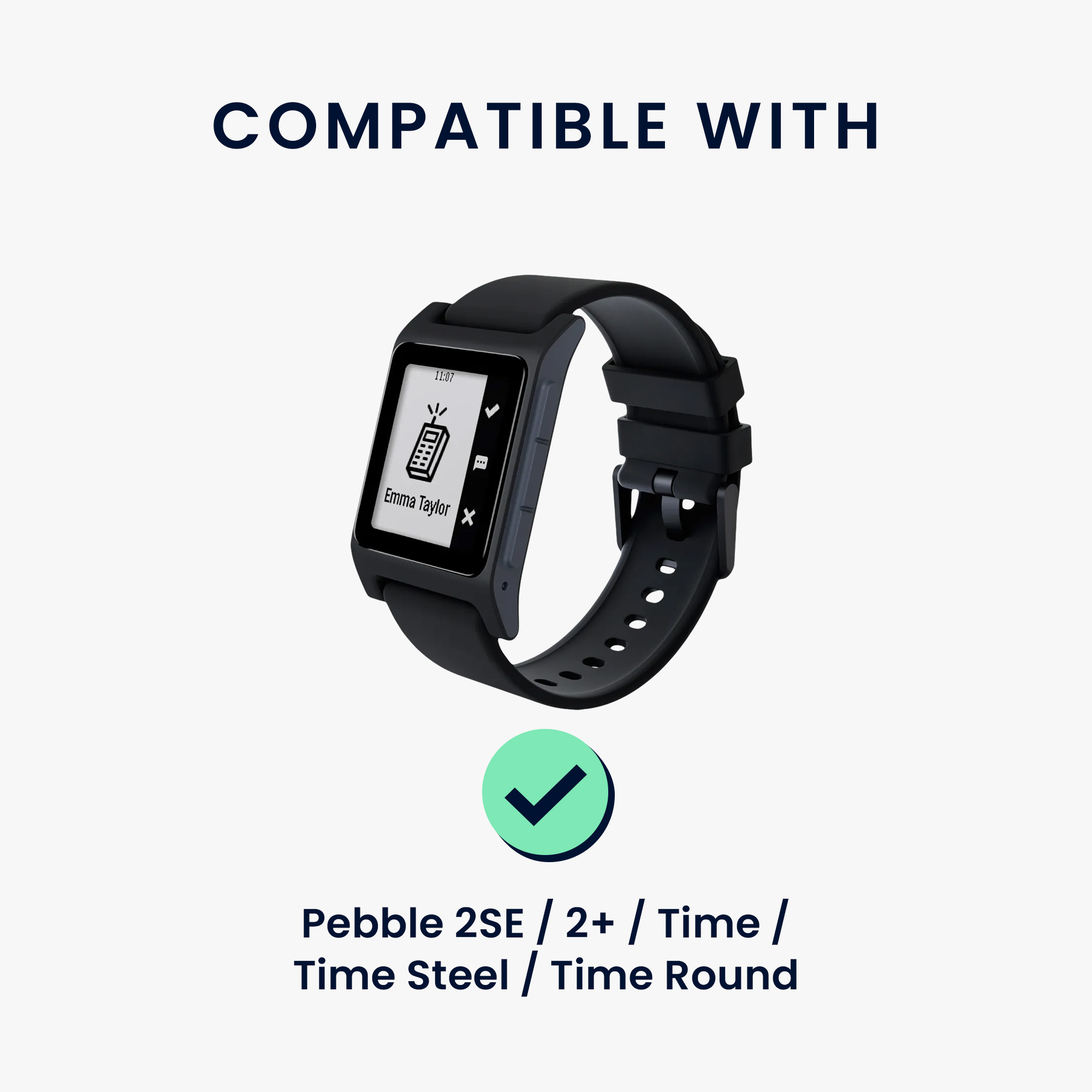 Nabíjecí kabel pro chytré hodinky pro Pebble 2SE / 2+ / Time / Time Steel / Time Round kwmobile - černá