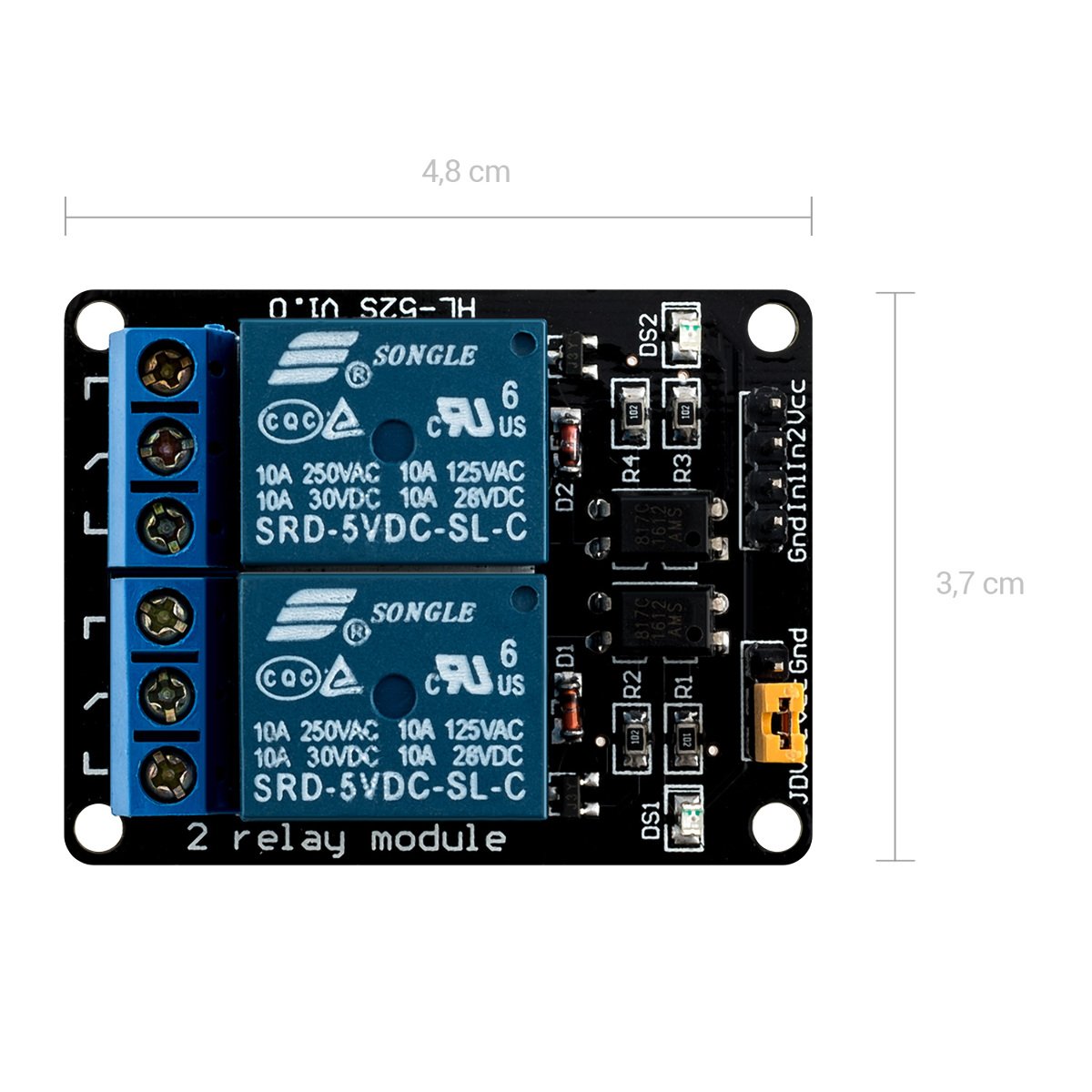 2kanálový relé modul 5 V pro Arduino / Raspberry Pi - 3 ks