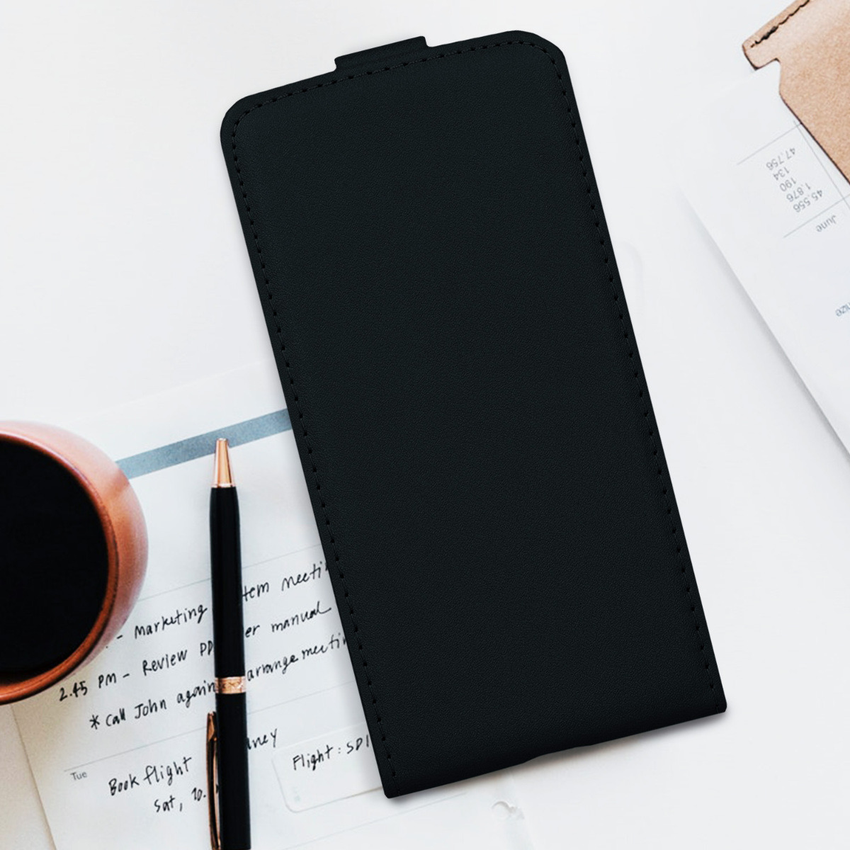 Flipové pouzdro kwmobile pro iPhone SE 2022/2020/8/7 - černá