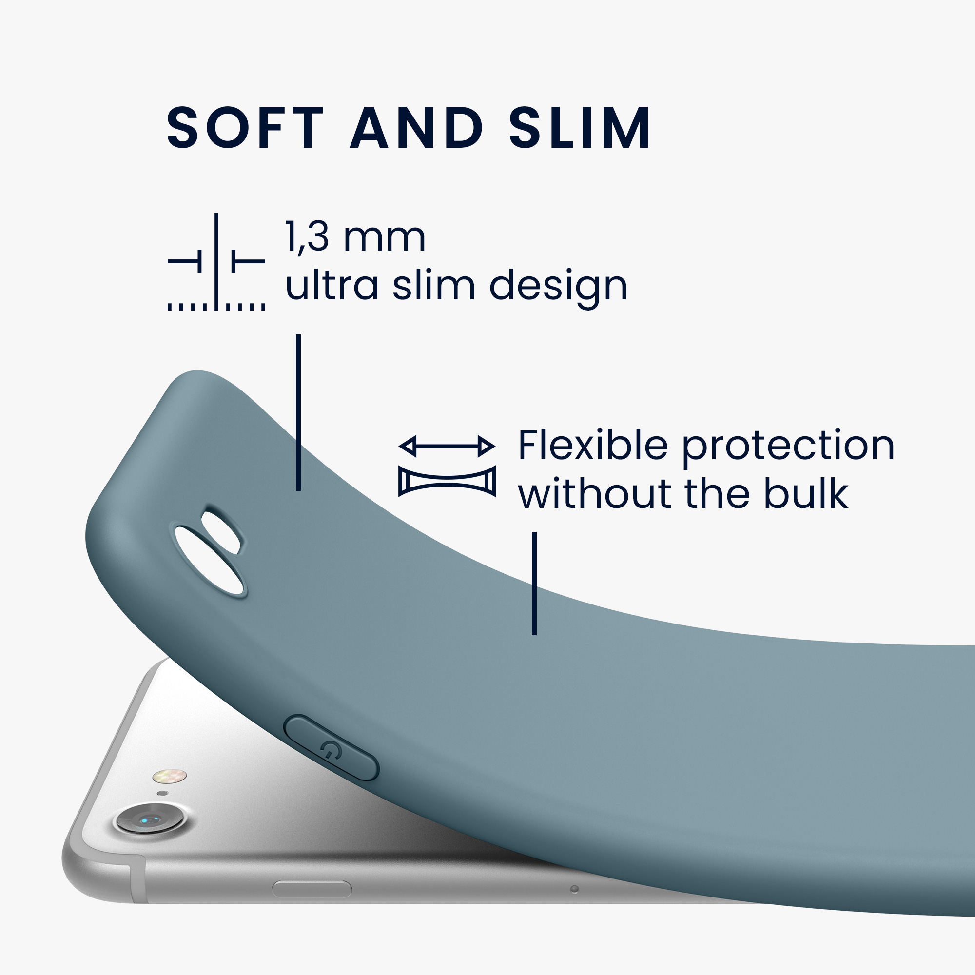 Silikonový TPU kryt kwmobile pro iPhone SE 2022/2020/8/7 - arkticky tmavá