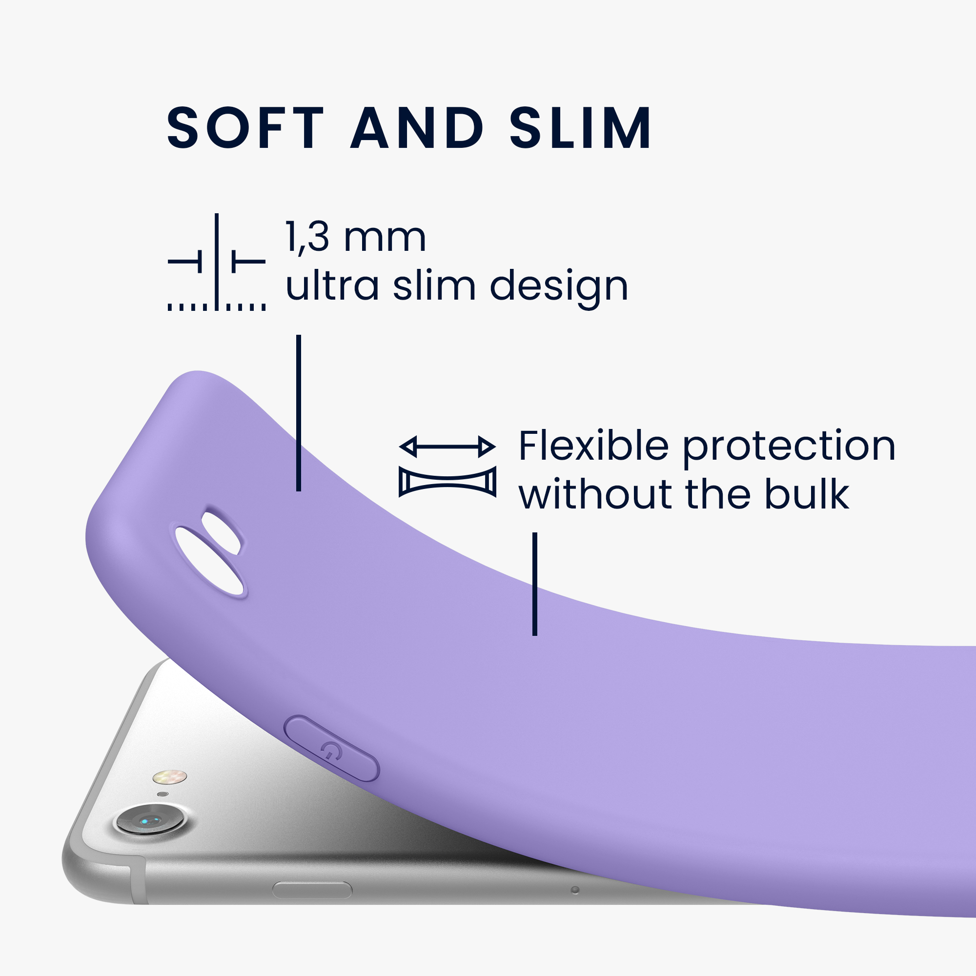 Silikonový TPU kryt kwmobile pro iPhone SE 2022/2020/8/7 - fialová