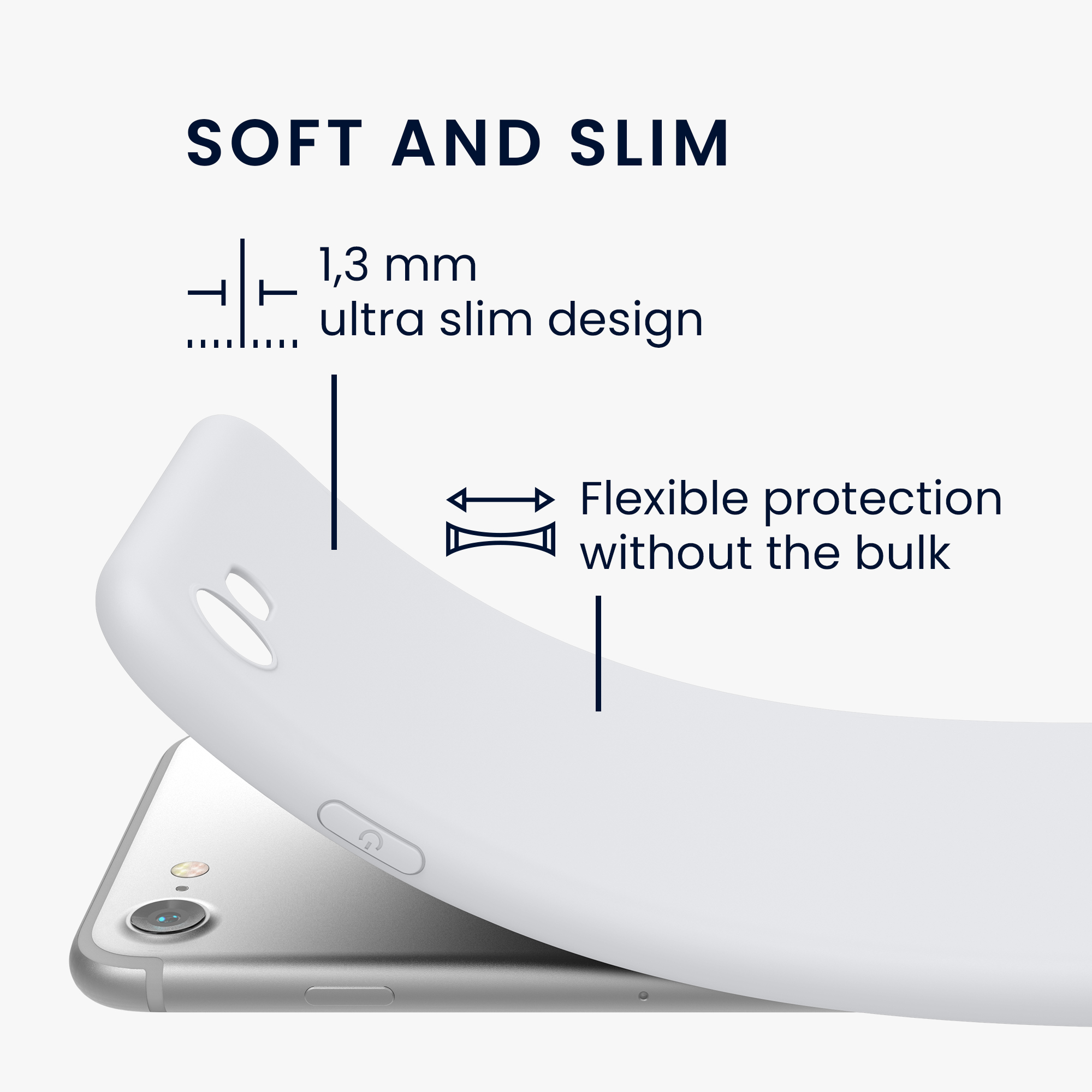Silikonový TPU kryt kwmobile pro iPhone SE 2022/2020/8/7 - bílá matná