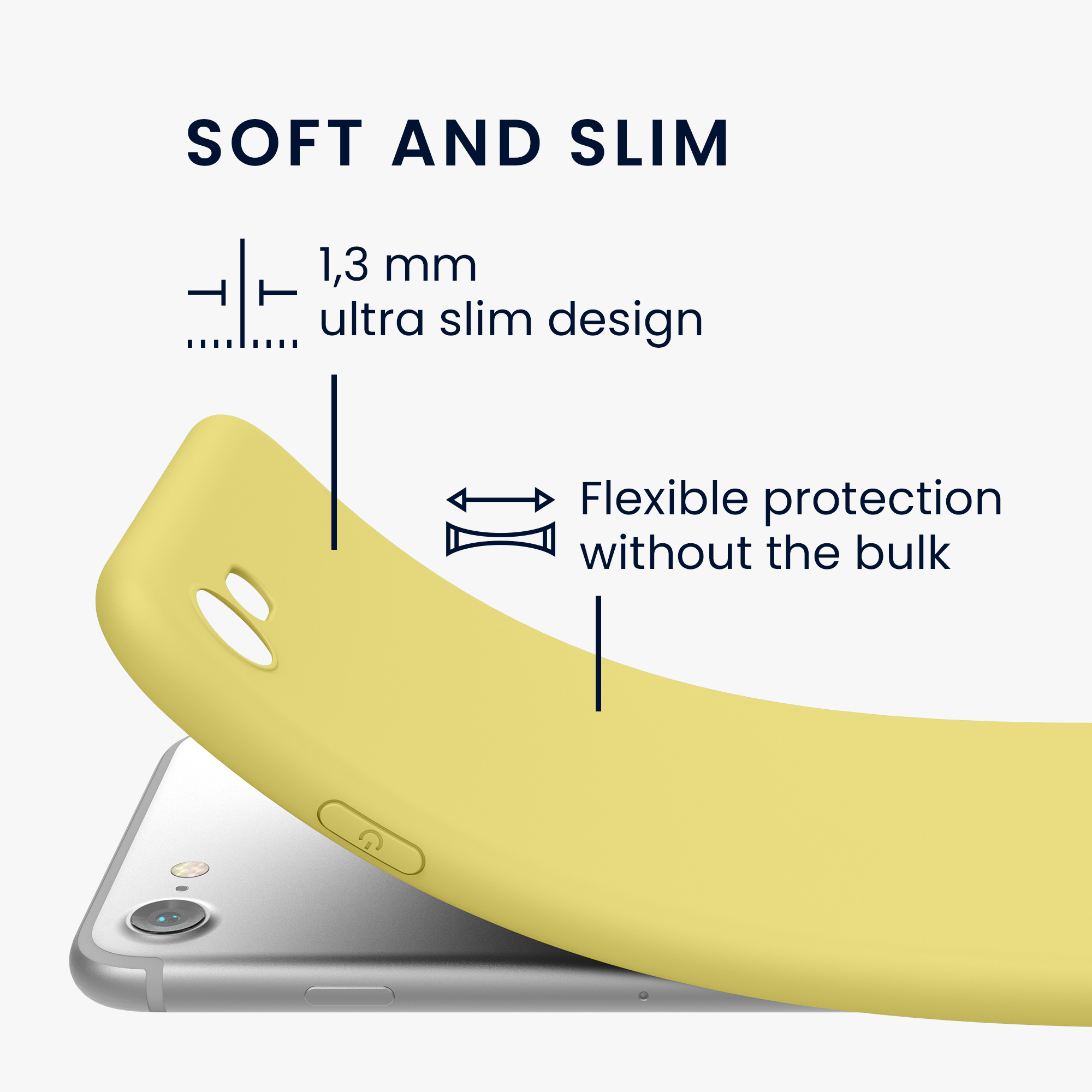 Silikonový TPU kryt kwmobile pro iPhone SE 2022/2020/8/7 - žlutá matná