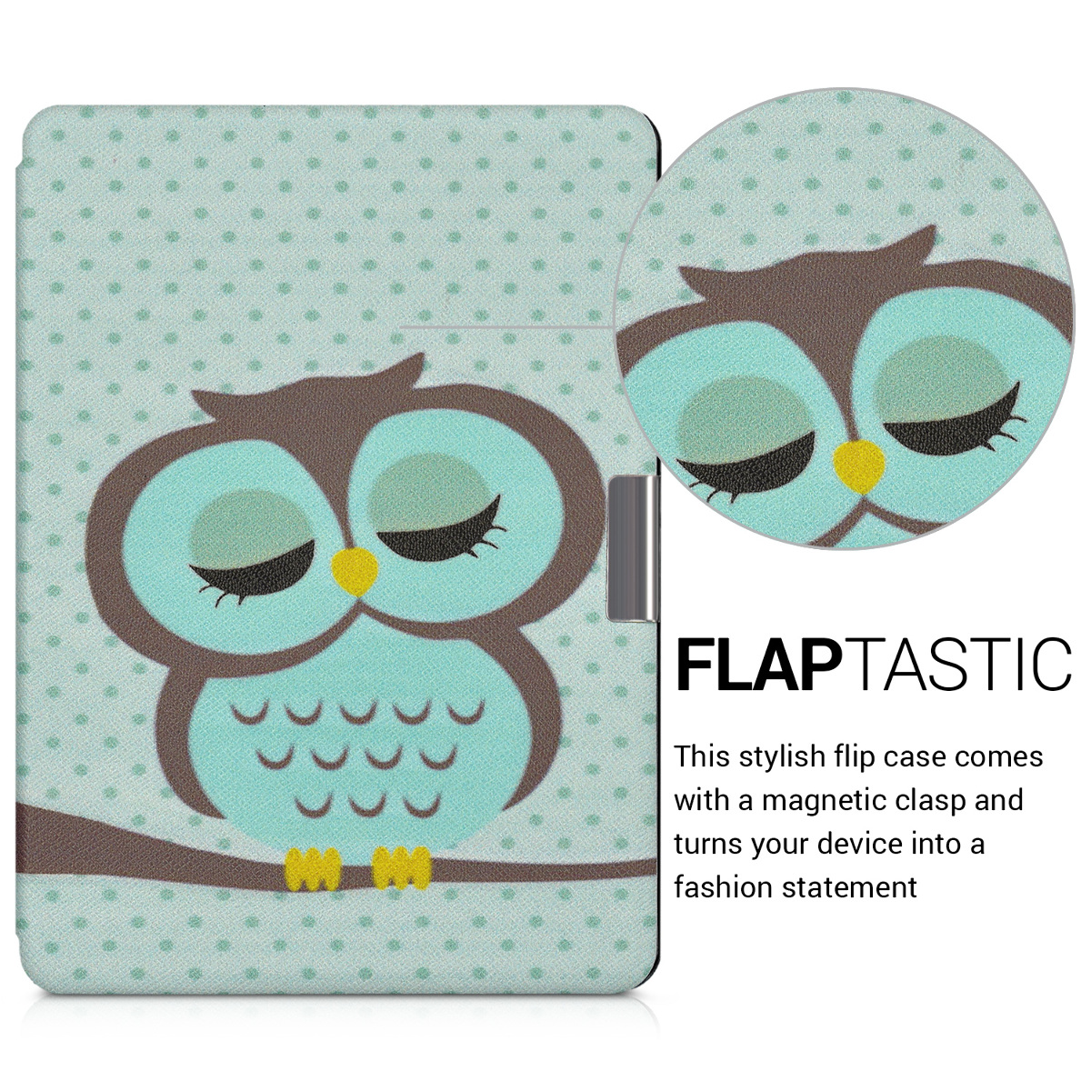 Flip pouzdro na čtečku Kobo Aura Edition 2 Sleeping Owl se stojánkem