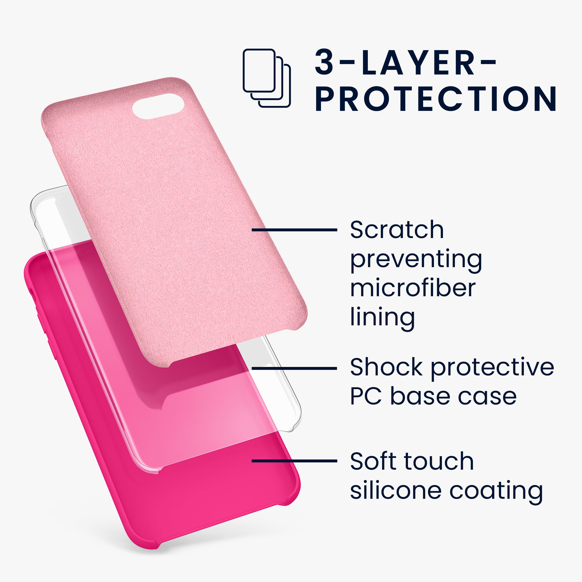 Silikonový TPU kryt kwmobile pro iPhone SE 2022/2020/8/7 - neonově růžová