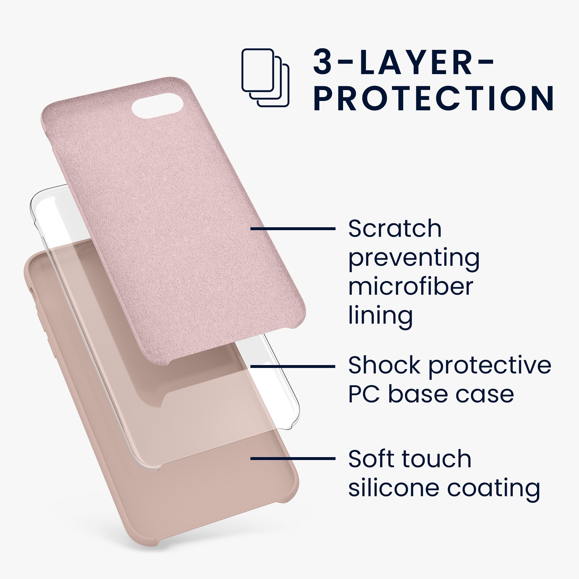 Silikonový TPU kryt kwmobile pro iPhone SE 2022/2020/8/7 - růžově zlatá matná