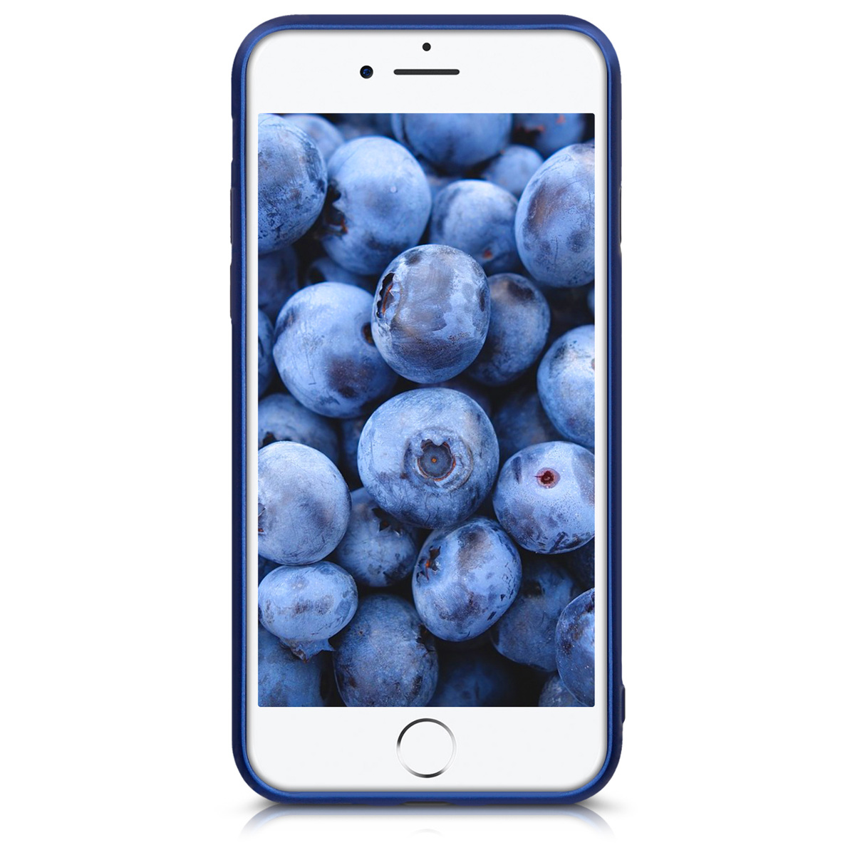 Metalický TPU kryt kwmobile pro iPhone SE 2022/2020/8/7 - metalická modrá