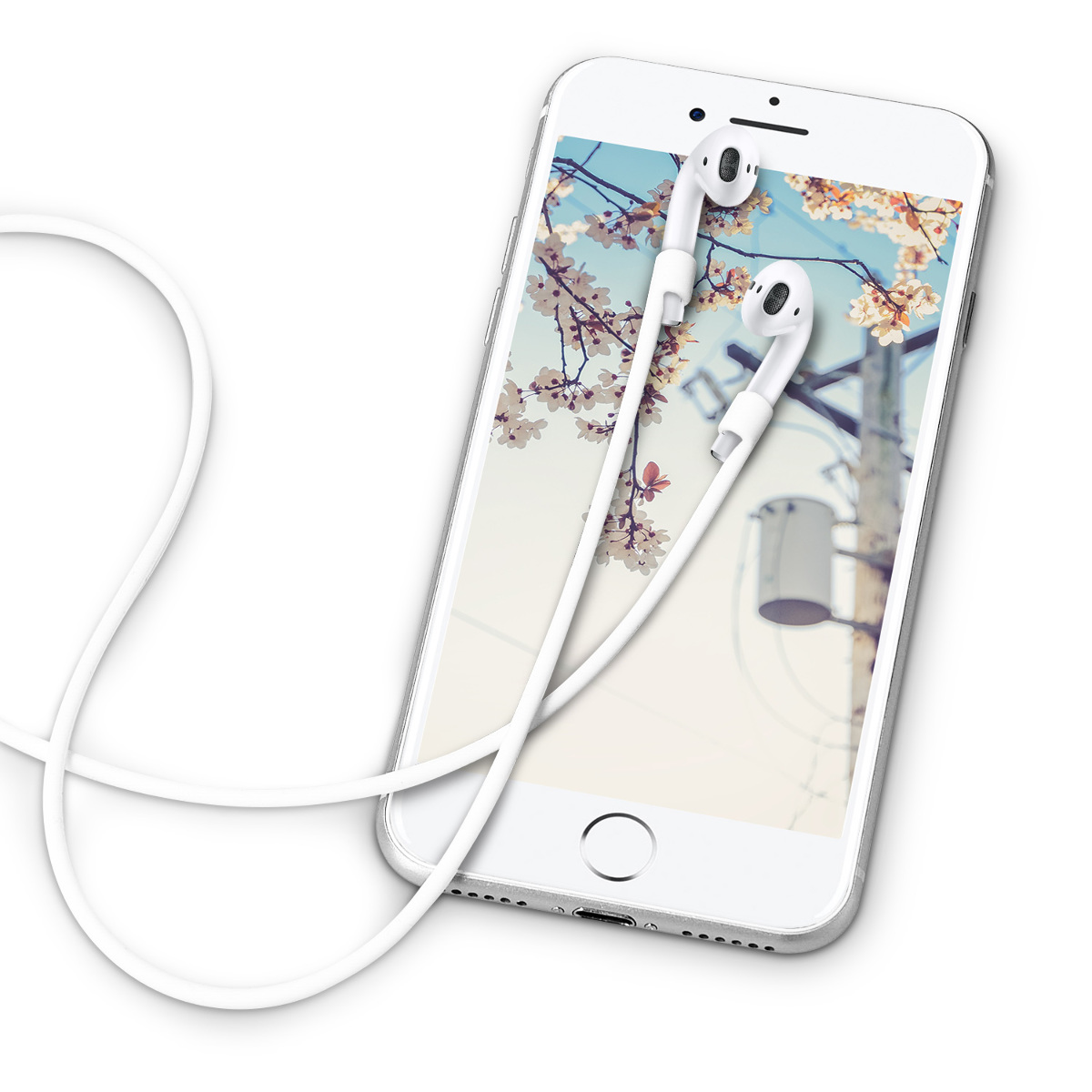 Silikonová šňůrka AirPods kwmobile anti-loss bílá 1 ks