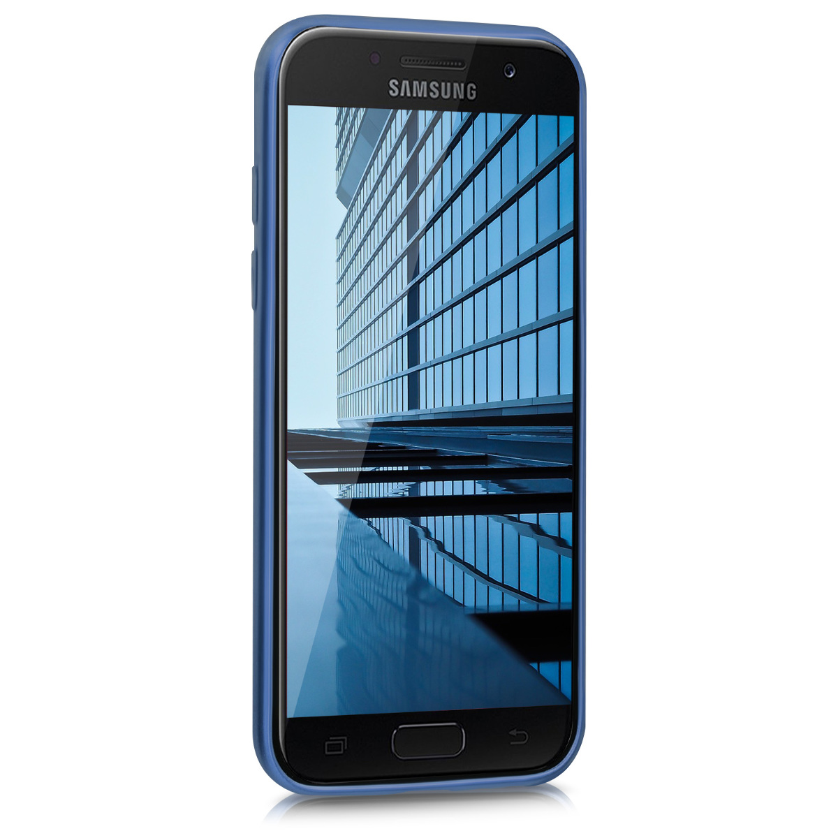 Kryt na mobil Samsung Galaxy A3 (2017) kwmobile TPU metalický Metalická modrá