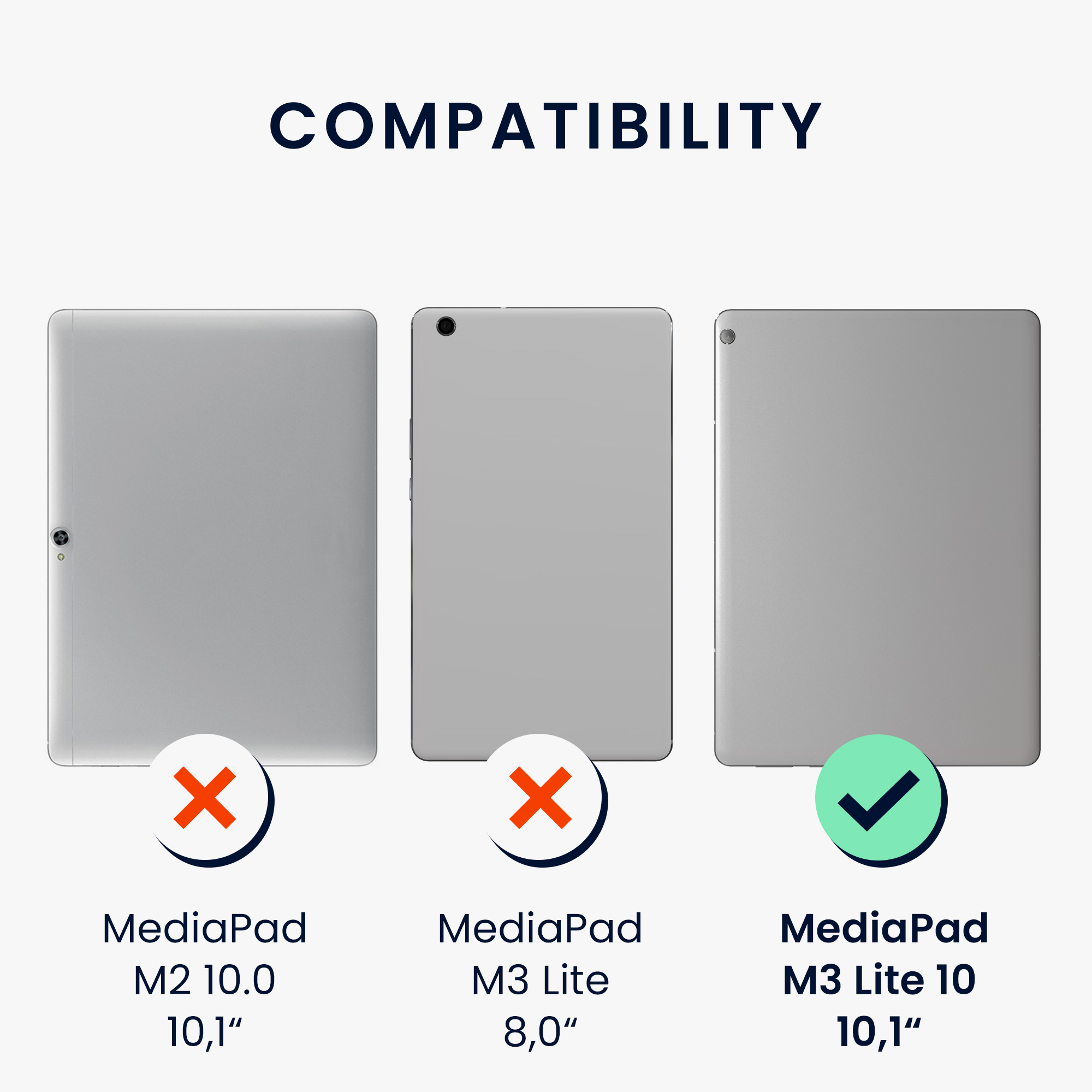 Pouzdro na tablet - Huawei MediaPad M3 Lite 10 - kwmobile - šedá