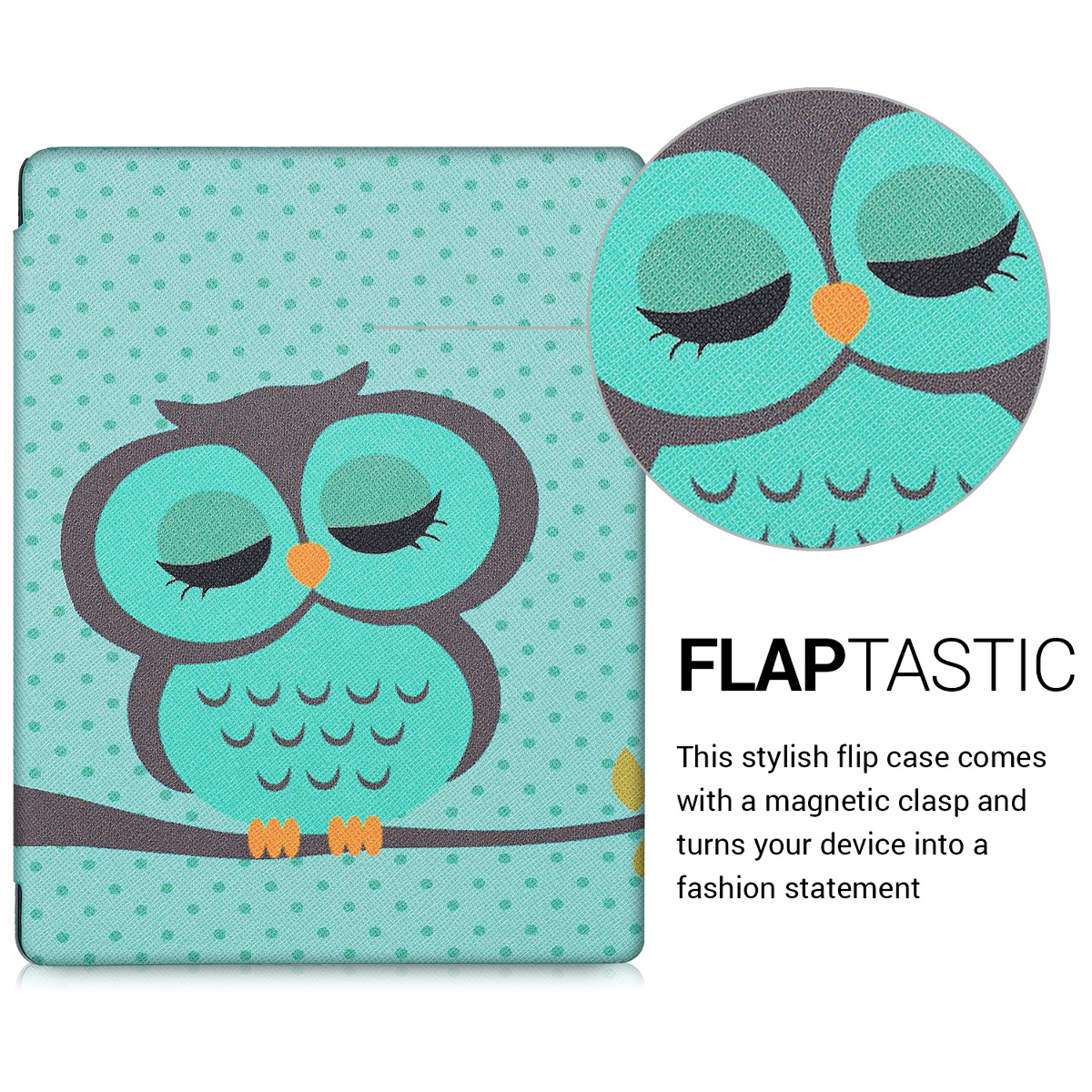 Flip pouzdro na čtečku Kobo Aura H2O Edition 2 Sleeping Owl se stojánkem