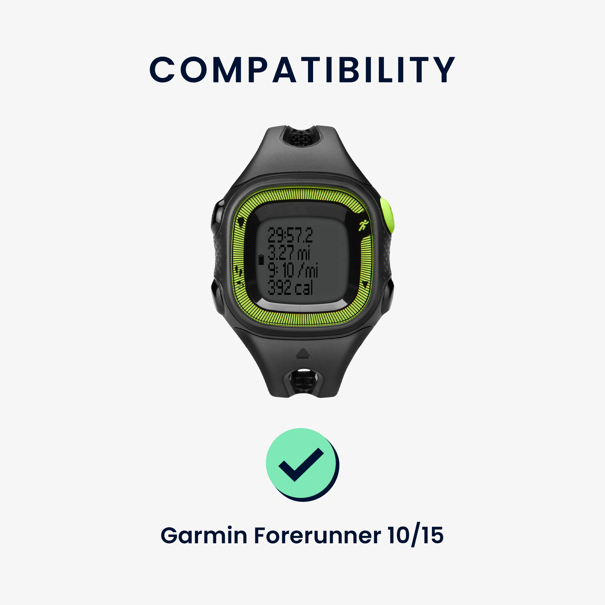 Řemínek pro Garmin Forerunner 10 / 15 (velikost L) kwmobile silikonové - černá