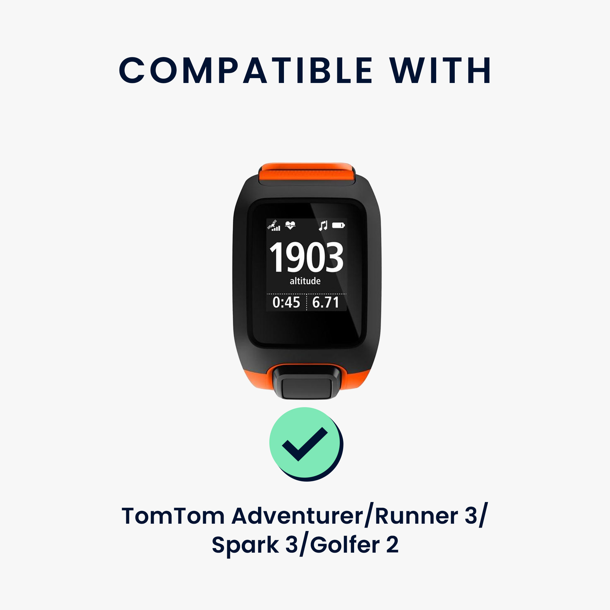 Nabíjecí kabel TomTom Adventurer / Runner 3 / Spark 3 / Golfer 2 kwmobile USB-A černý