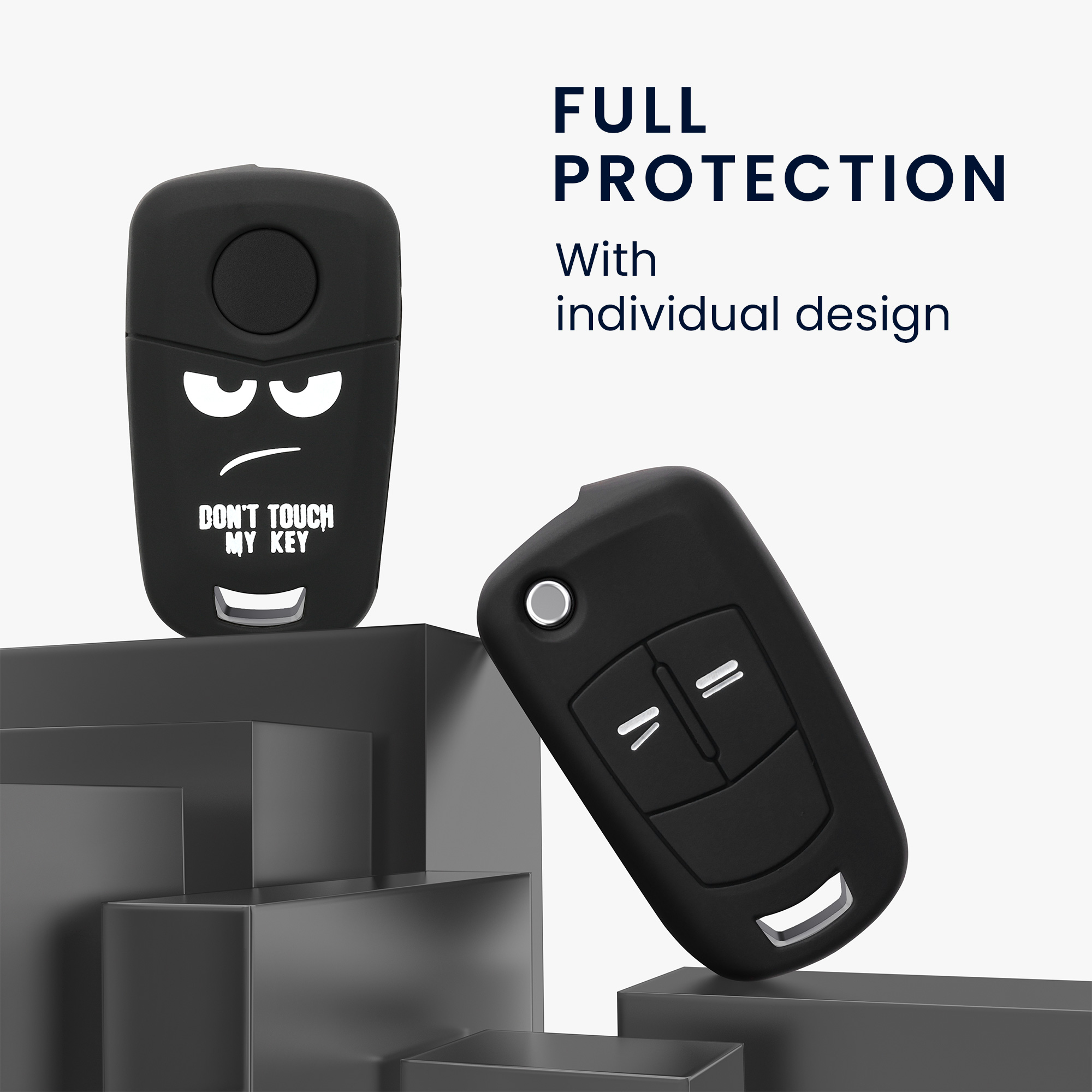 Pouzdro na klíč od auta kwmobile pro Vauxhall (Opel) 2 Button Car Flip Key, bílá / černá
