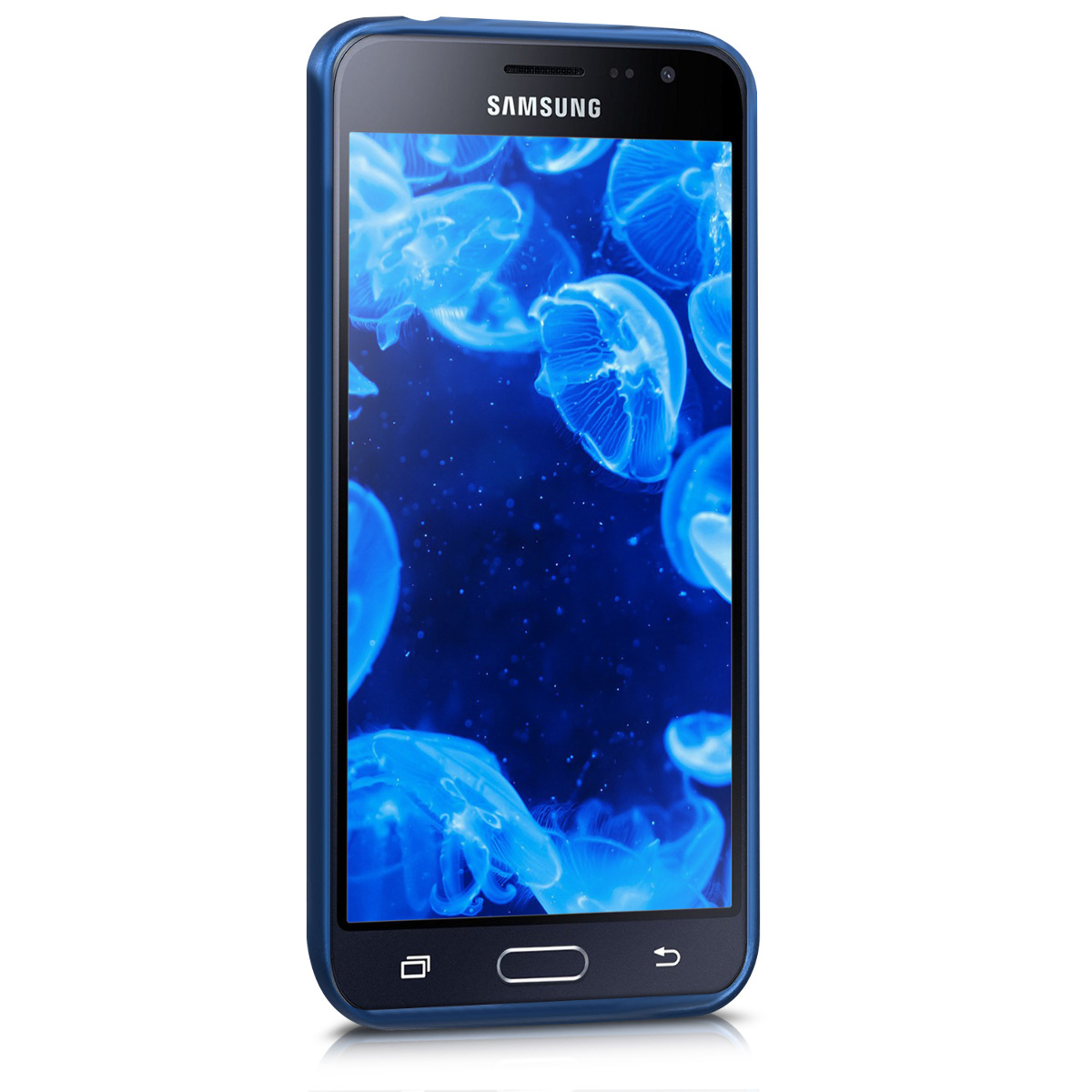 Metalický kryt na mobil Samsung Galaxy J3 (2016) DUOS kwmobile metalicky modrý