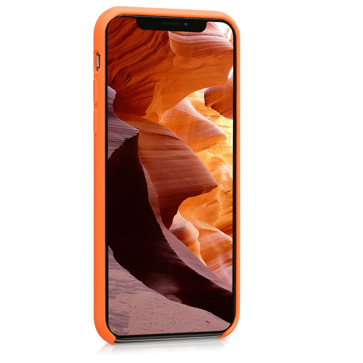 Silikonový kryt na mobil kwmobile pro Apple iPhone X - oranžová Fruity Orange