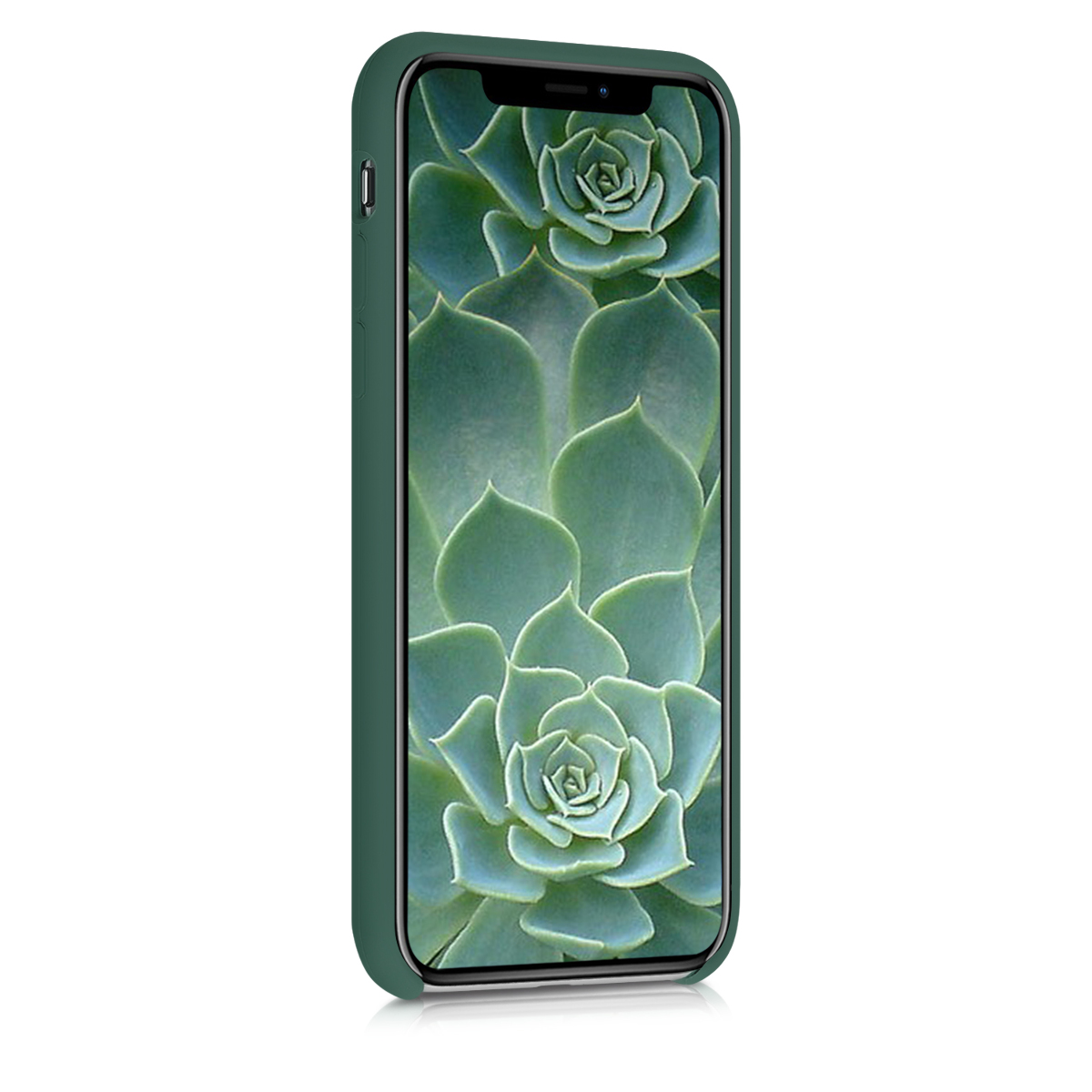 Silikonový kryt na mobil kwmobile pro Apple iPhone X - lesní zelená