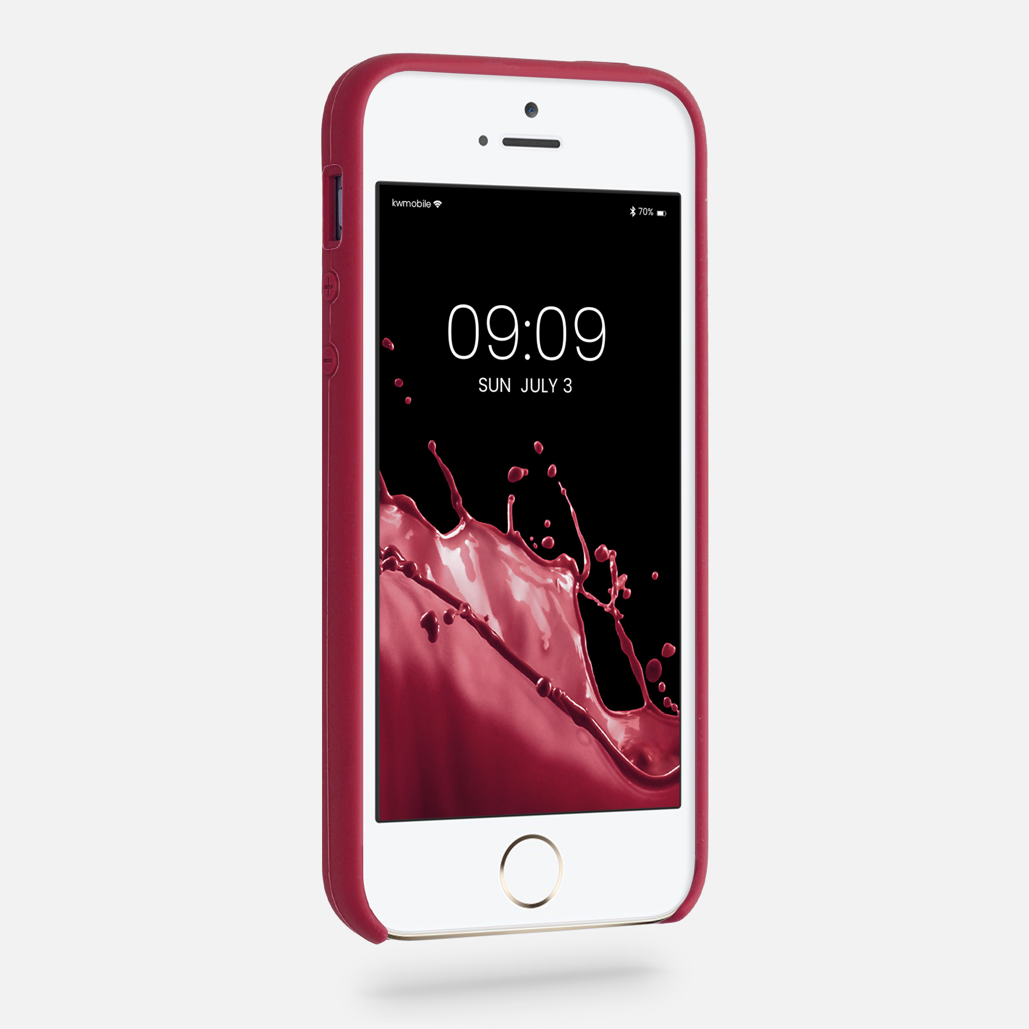 Silikonový TPU kryt kwmobile pro iPhone SE (1. generace 2016) / iPhone 5 / iPhone 5S - třešňově červená