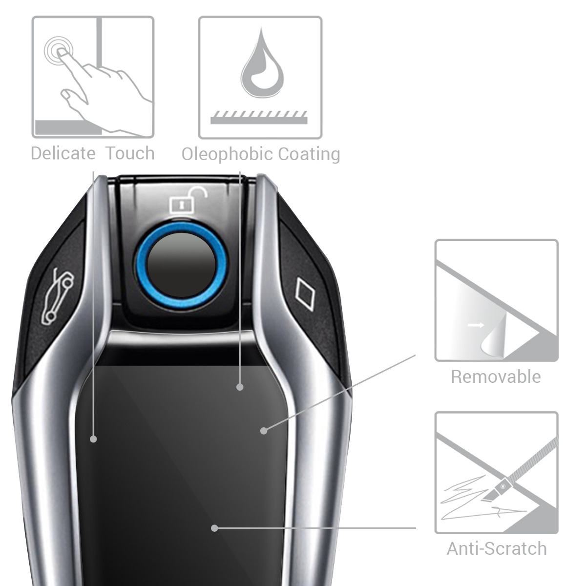 Ochranné fólie BMW Display Key kwmobile 3 ks transparentní
