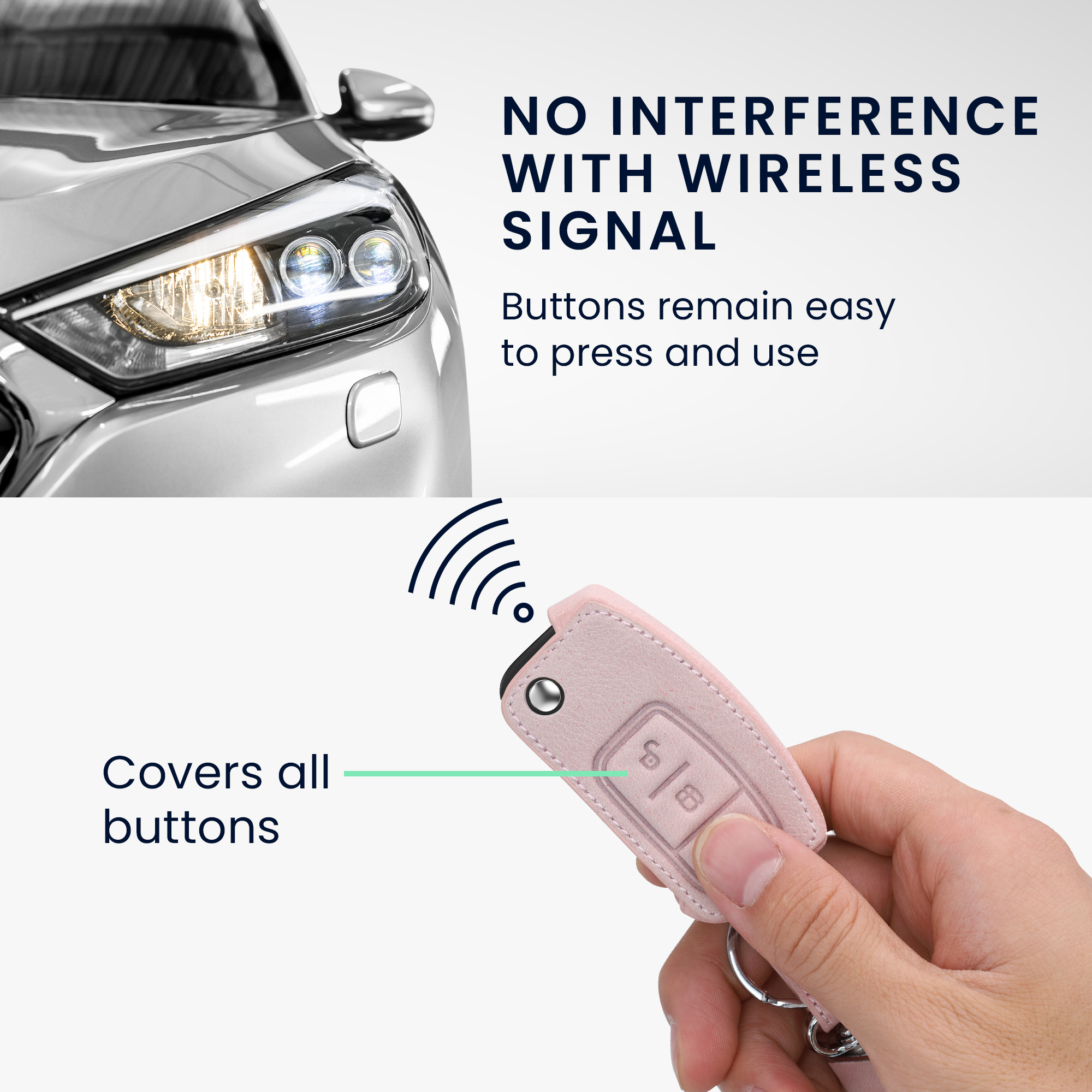 Kryt klíče Ford 3 tlačítka skládací kwmobile růžová zlatá