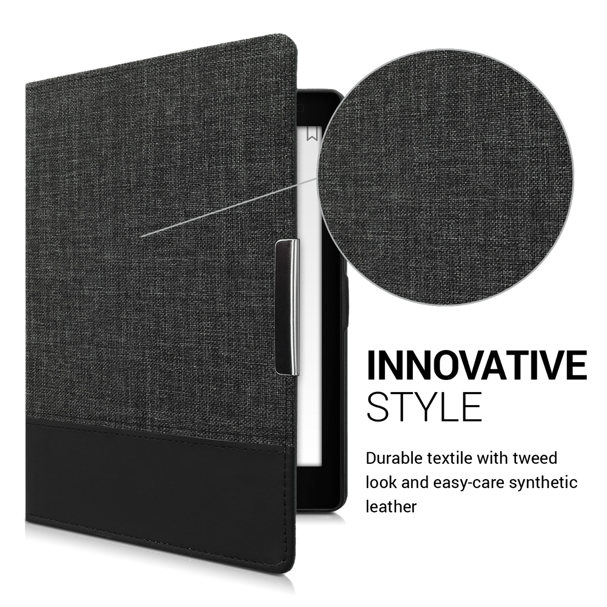 Pouzdro pro Kobo Aura ONE kwmobile z eko kůže - antracitová / černá