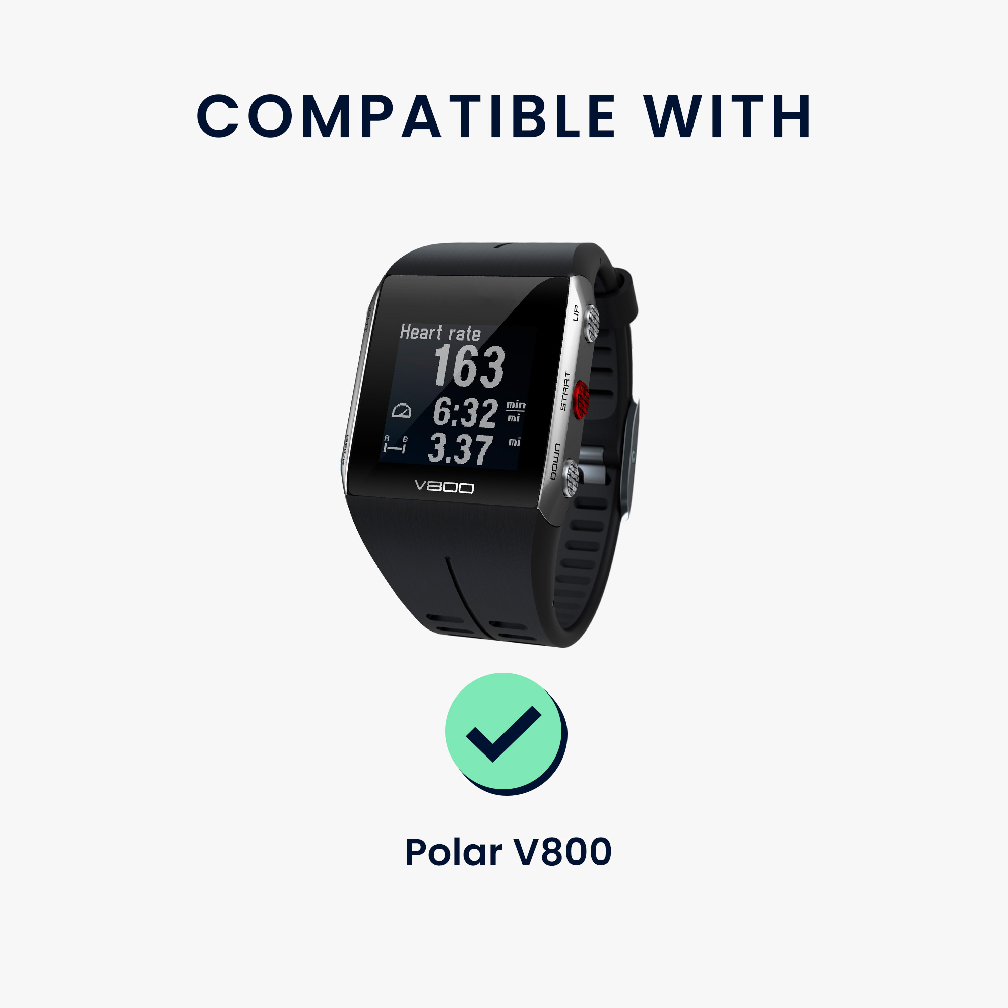 Nabíjecí kabel pro chytré hodinky pro Polar V800 kwmobile - černá