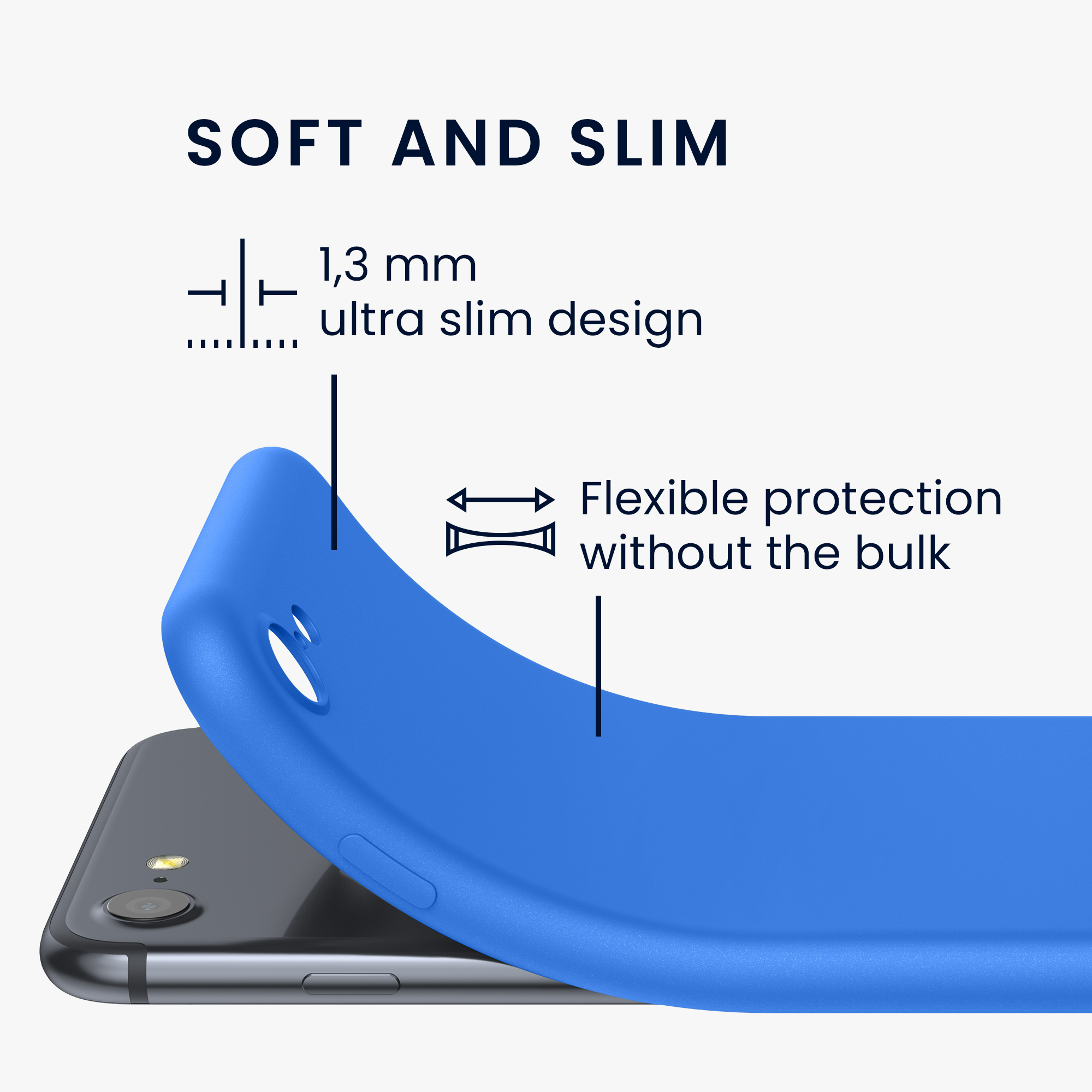 Silikonový TPU kryt kwmobile pro iPhone SE 2022/2020/8/7 - neonově modrá