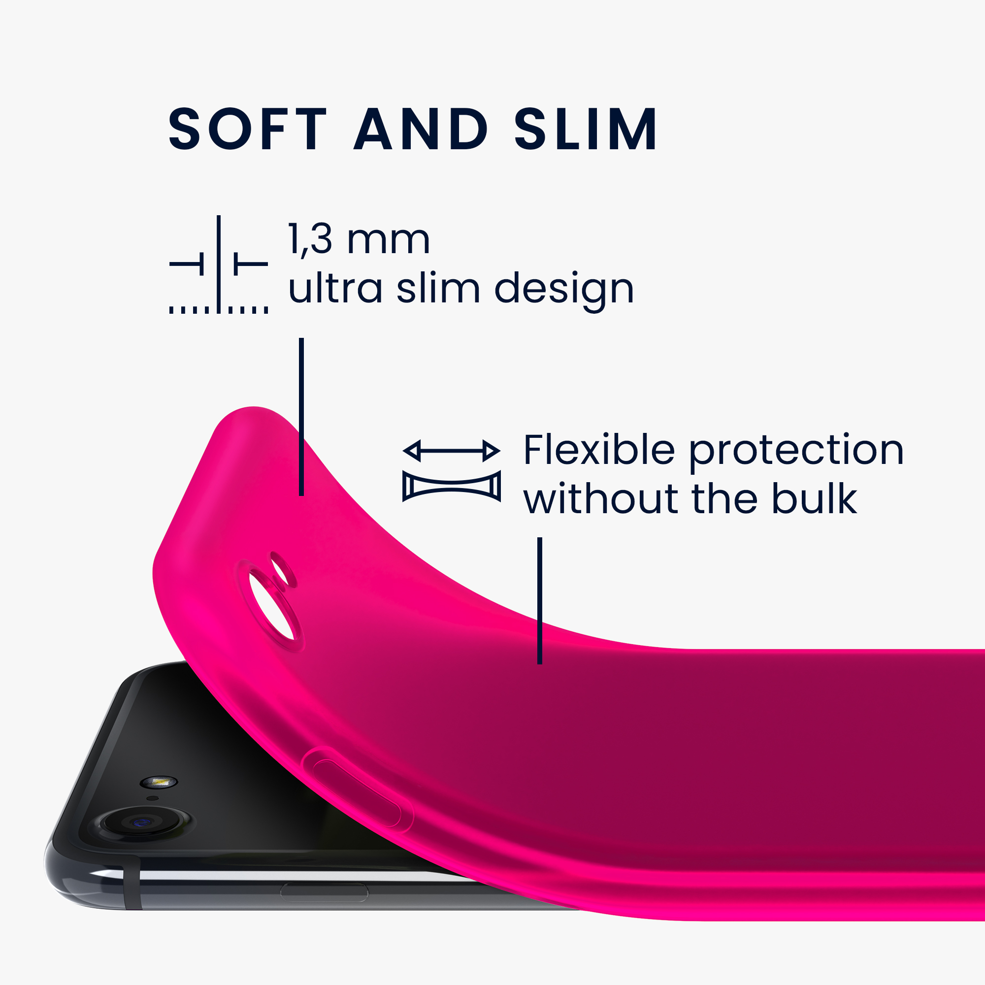 Silikonový TPU kryt kwmobile pro iPhone SE 2022/2020/8/7 - neonově růžová