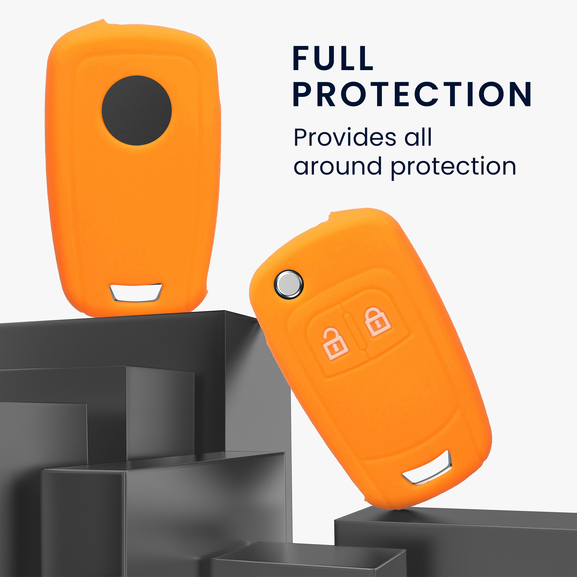 Pouzdro na klíč od auta kwmobile pro Vauxhall (Opel) Chevrolet 2 Button Car Flip Key, oranžová