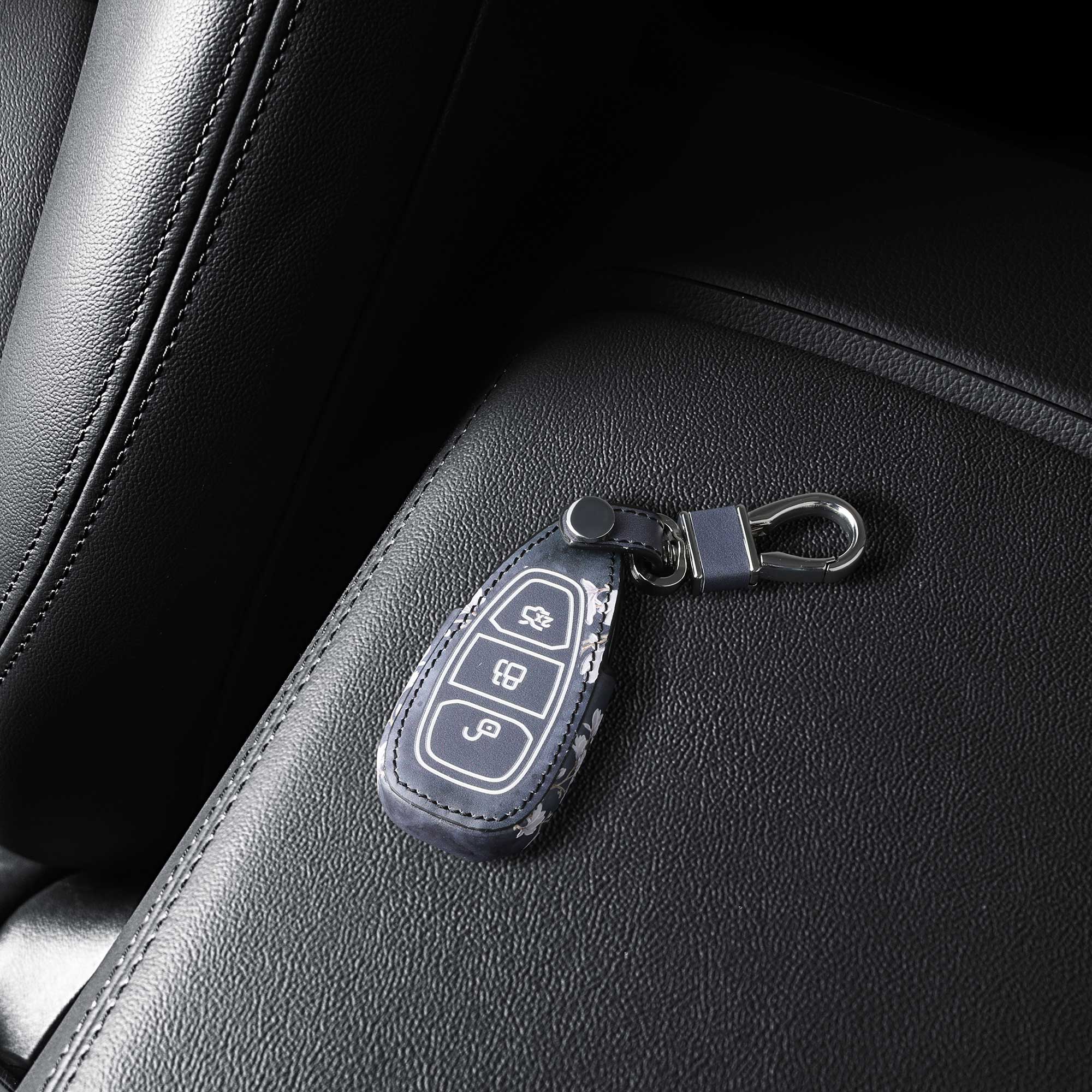 Kryt klíče Ford 3 tlačítka Keyless Go kwmobile magnolias - taupe 