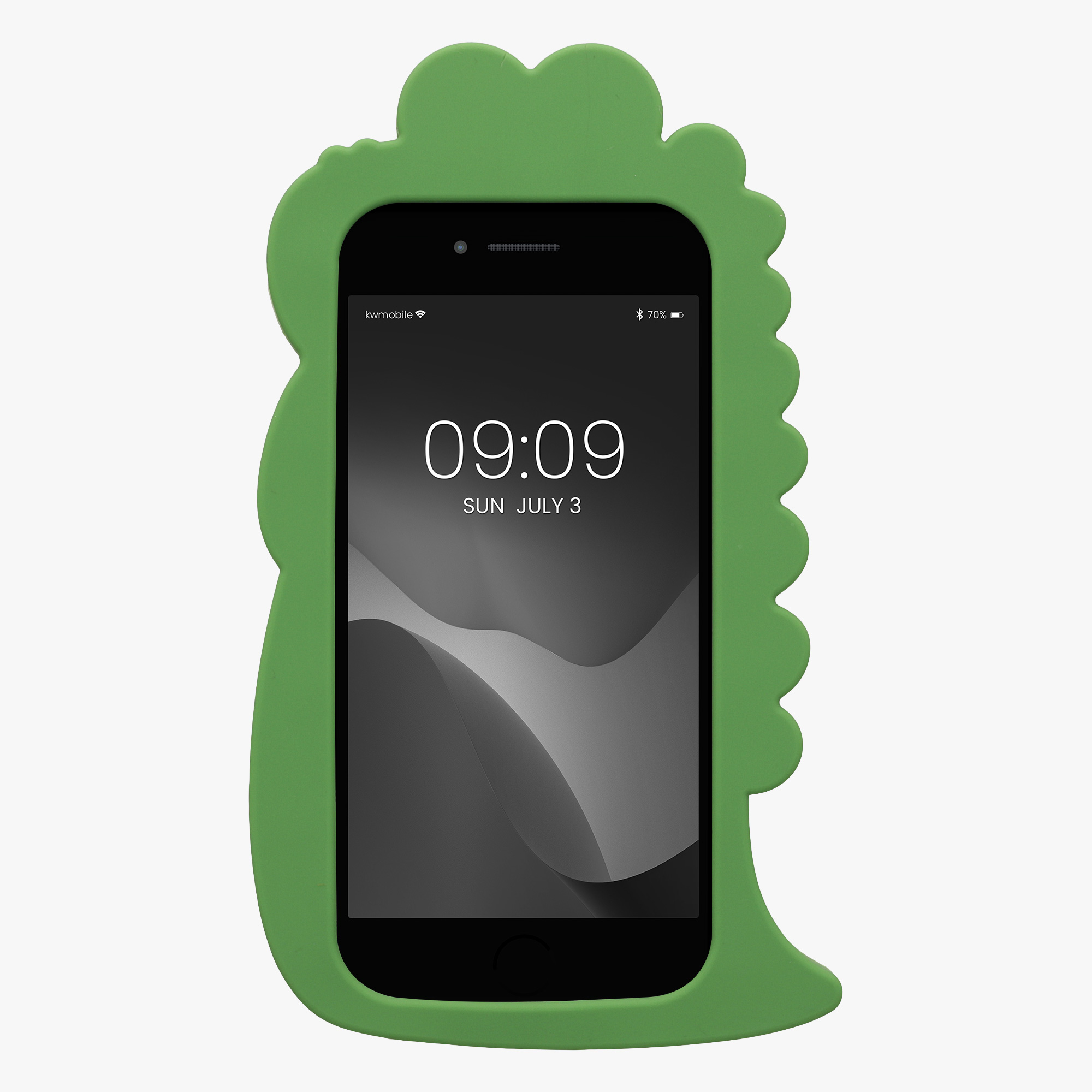 Silikonový kryt s motivem kwmobile pro iPhone SE 2022/2020/8/7 - černá / bílá / zelená