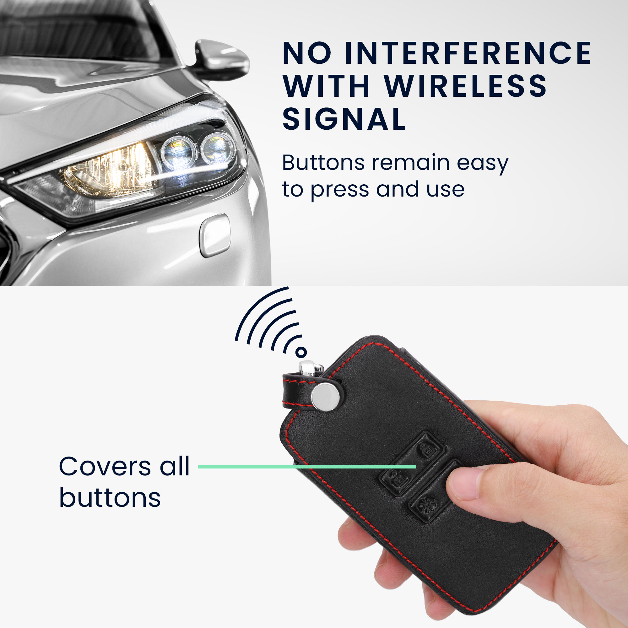 kwmobile pouzdro na klíč Renault 4 - černá / tmavě červená