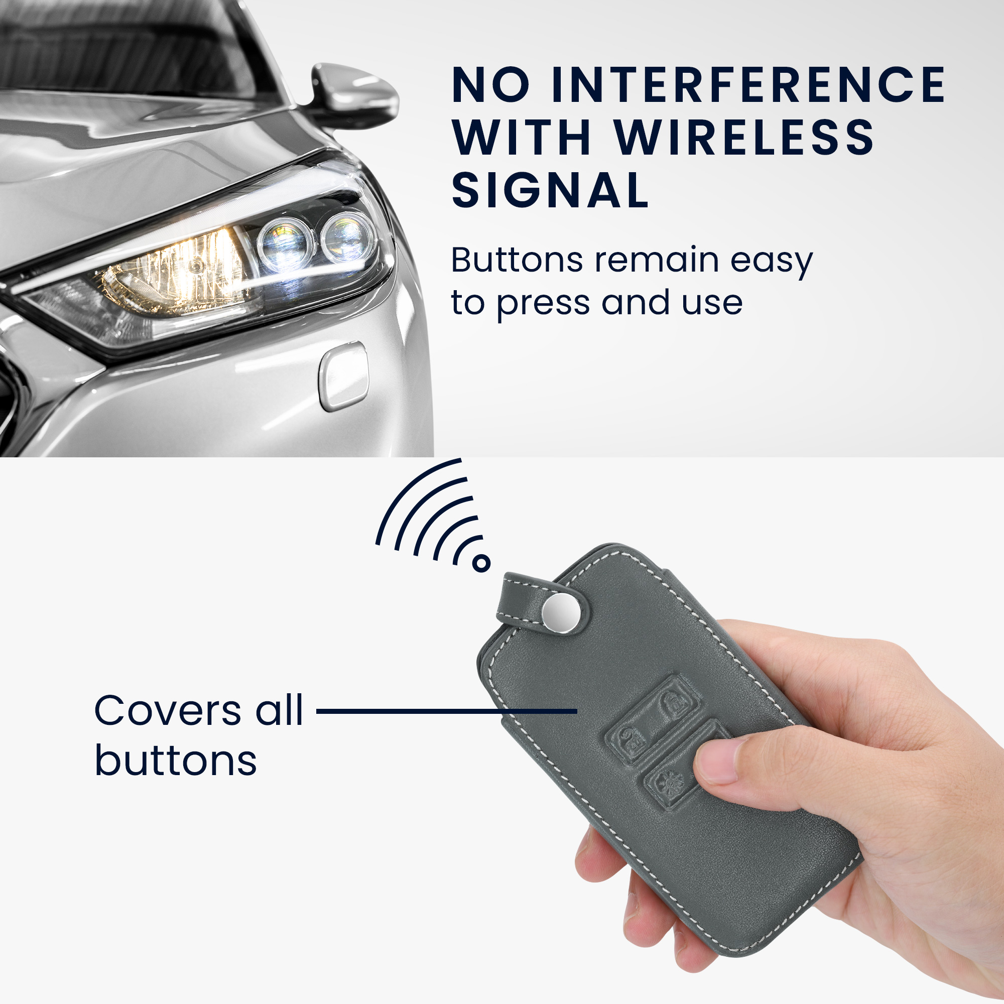 Obal na klíč od auta pro Renault chytrý klíč se 4 tlačítky kwmobile skořepinové z eko kůže - antracitová