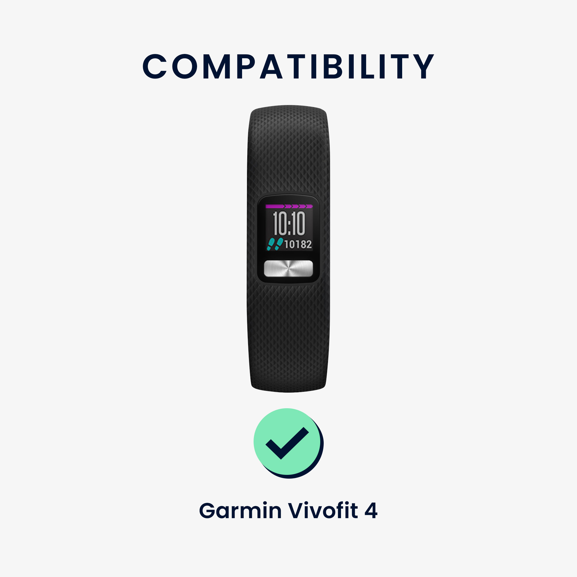 Řemínek kwmobile pro Garmin Vivofit 4 - 2 ks, matná černá / matná černá