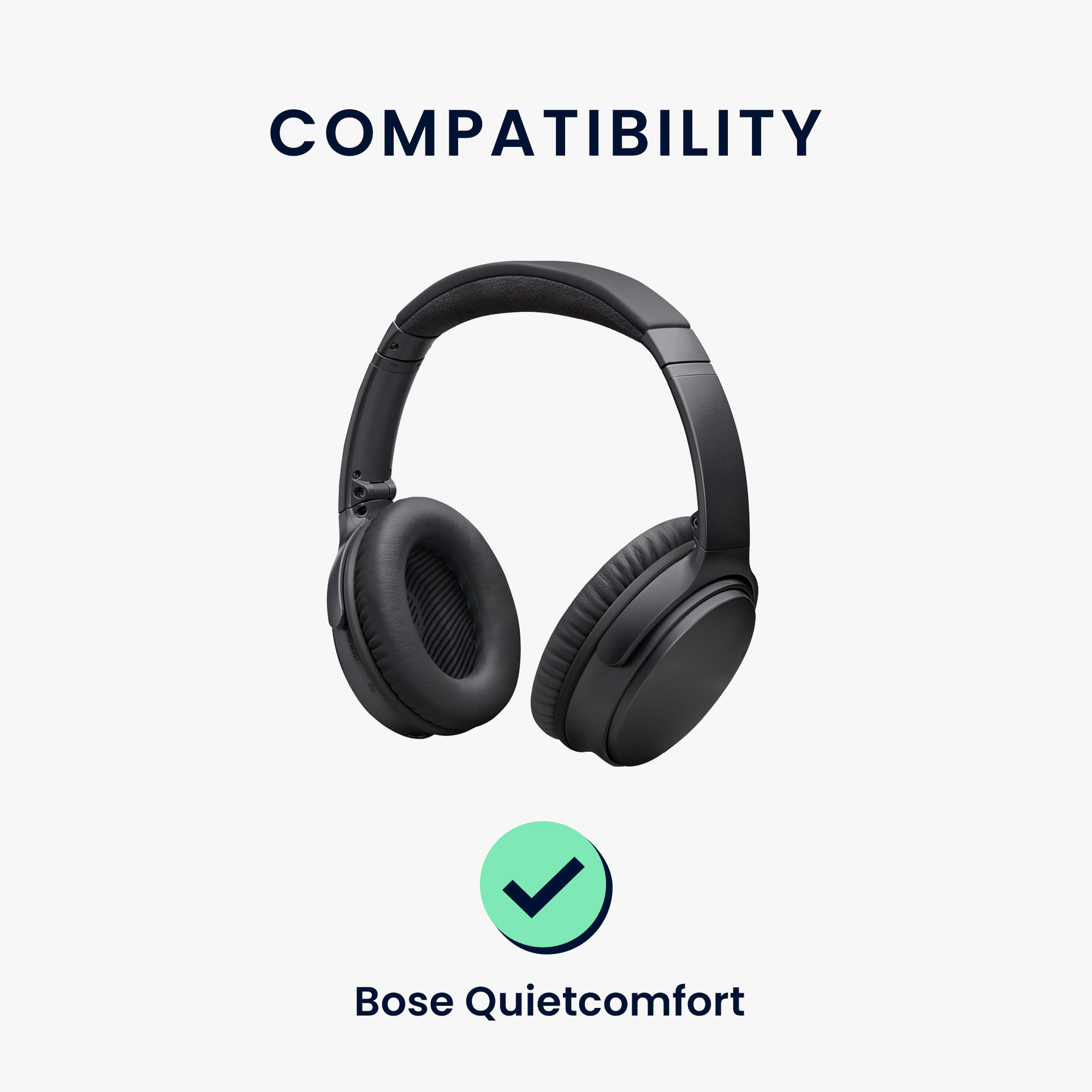 2x náušníky na sluchátka pro Bose Quietcomfort kwmobile - černá