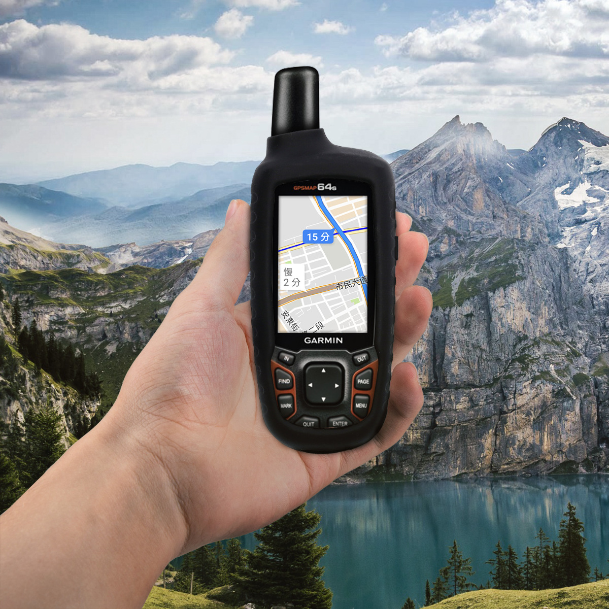 Obal na GPS navigaci kwmobile pro Garmin GPSMAP 64 / 64s / 64st - Anti-Slip Outdoor Sleeve in Black
