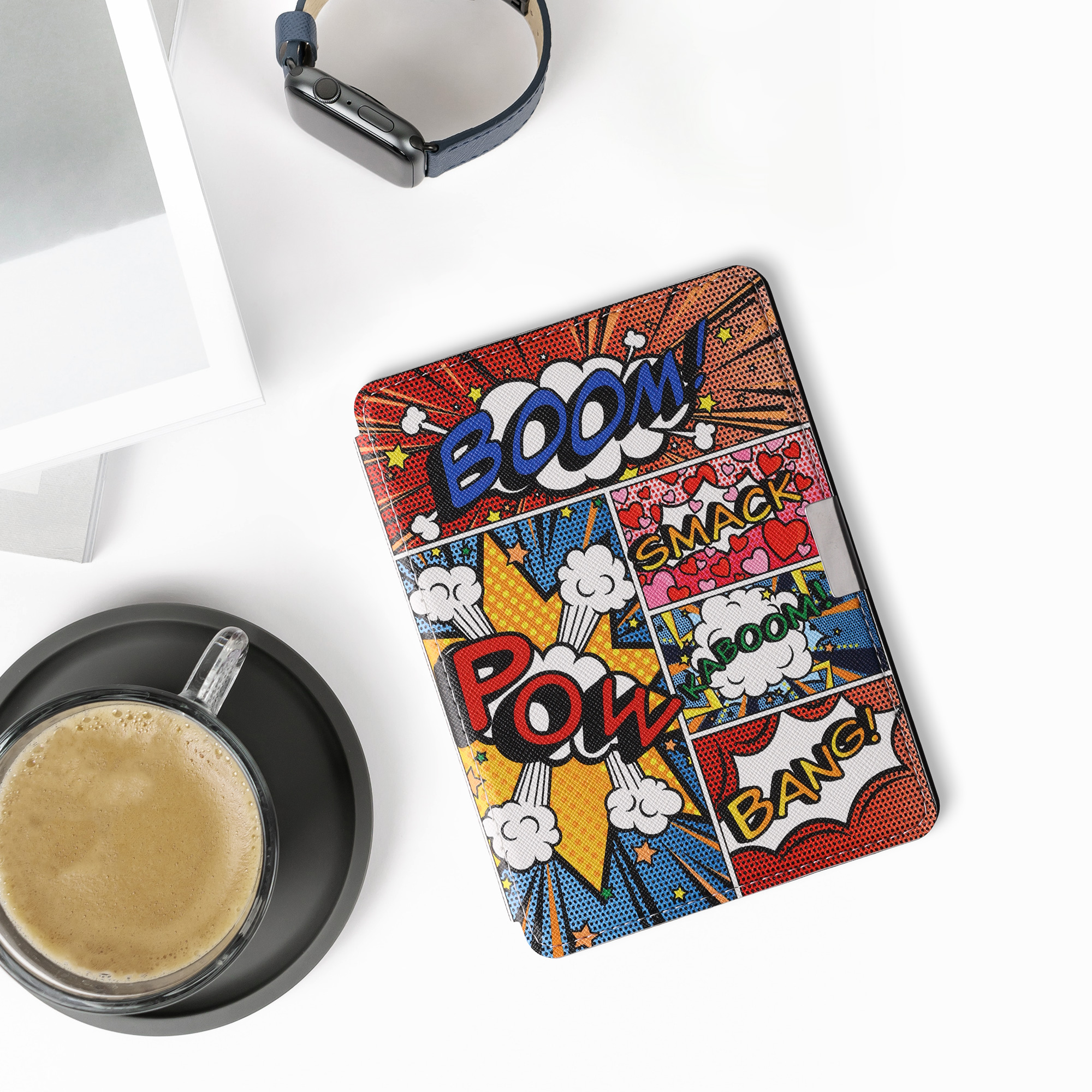 Flip pouzdro na čtečku Kobo Aura Edition 2 Comic Book Symbols se stojánkem