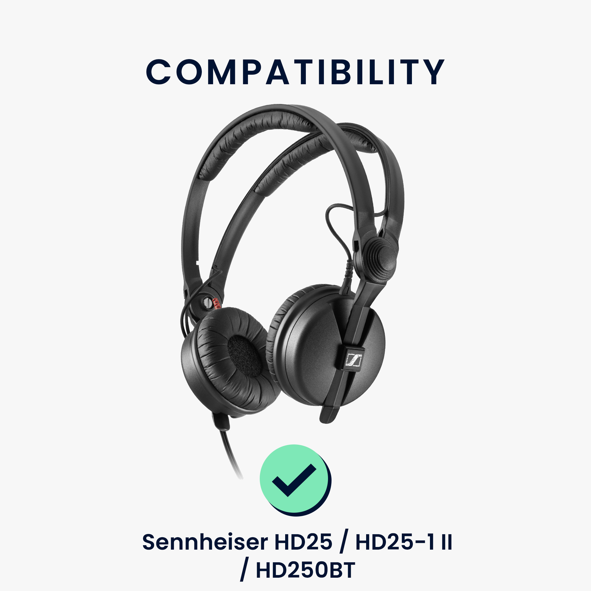 2x Náušníky na sluchátka kwmobile pro Sennheiser HD25 / HD25-1 II / HD250BT… - černá