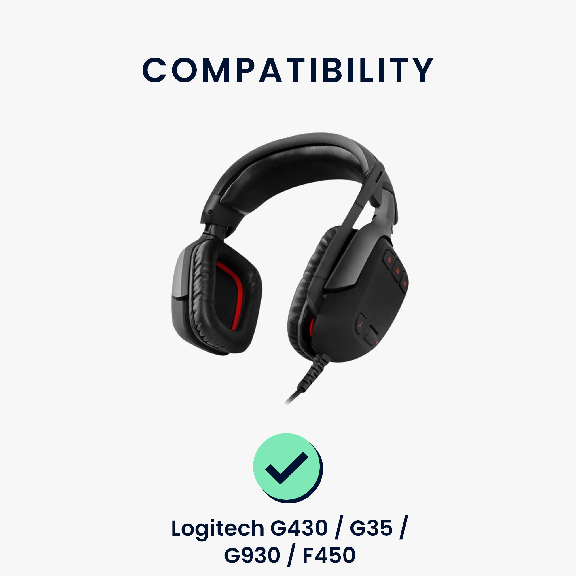 Náhradní ušní polštářky Logitech G430 / G35 / G930 kwmobile PU ků modrá