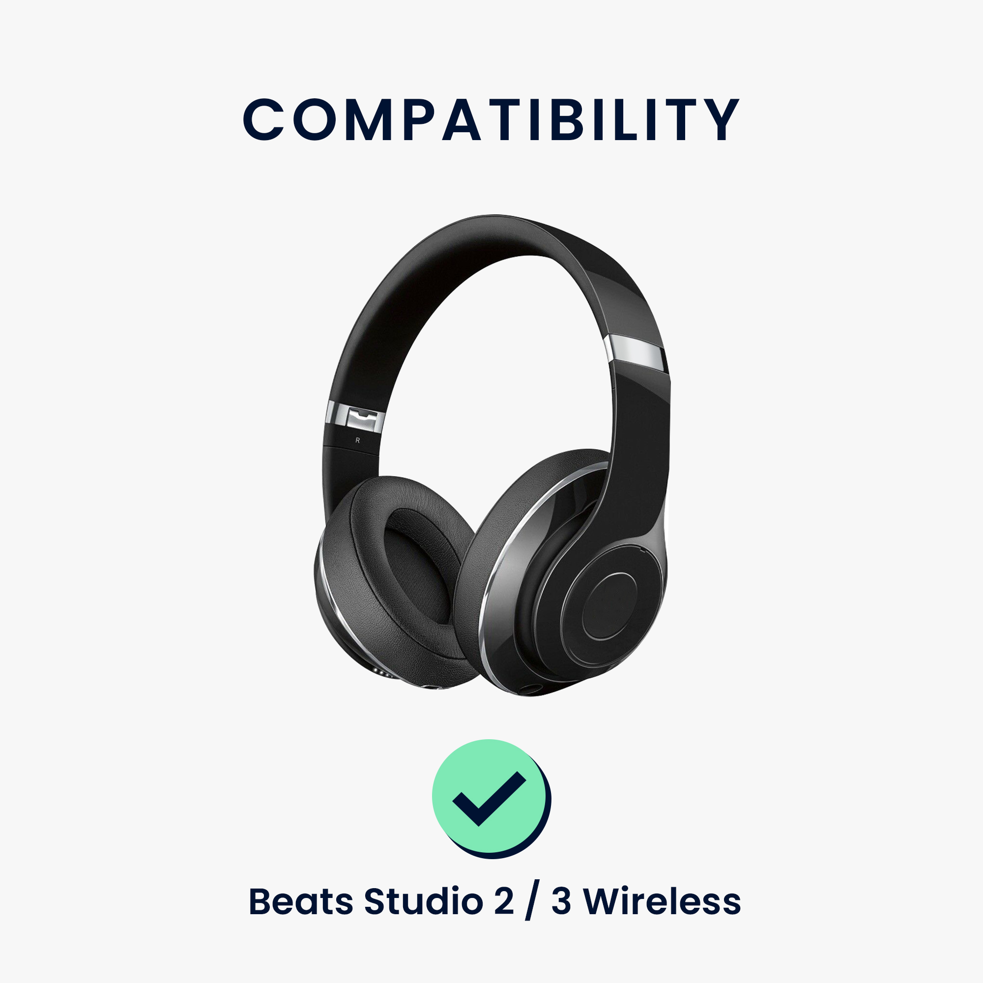 Náušníky na sluchátka 2 ks Beats Studio 2 / 3 Wireless kwmobile - béžovo-šedá