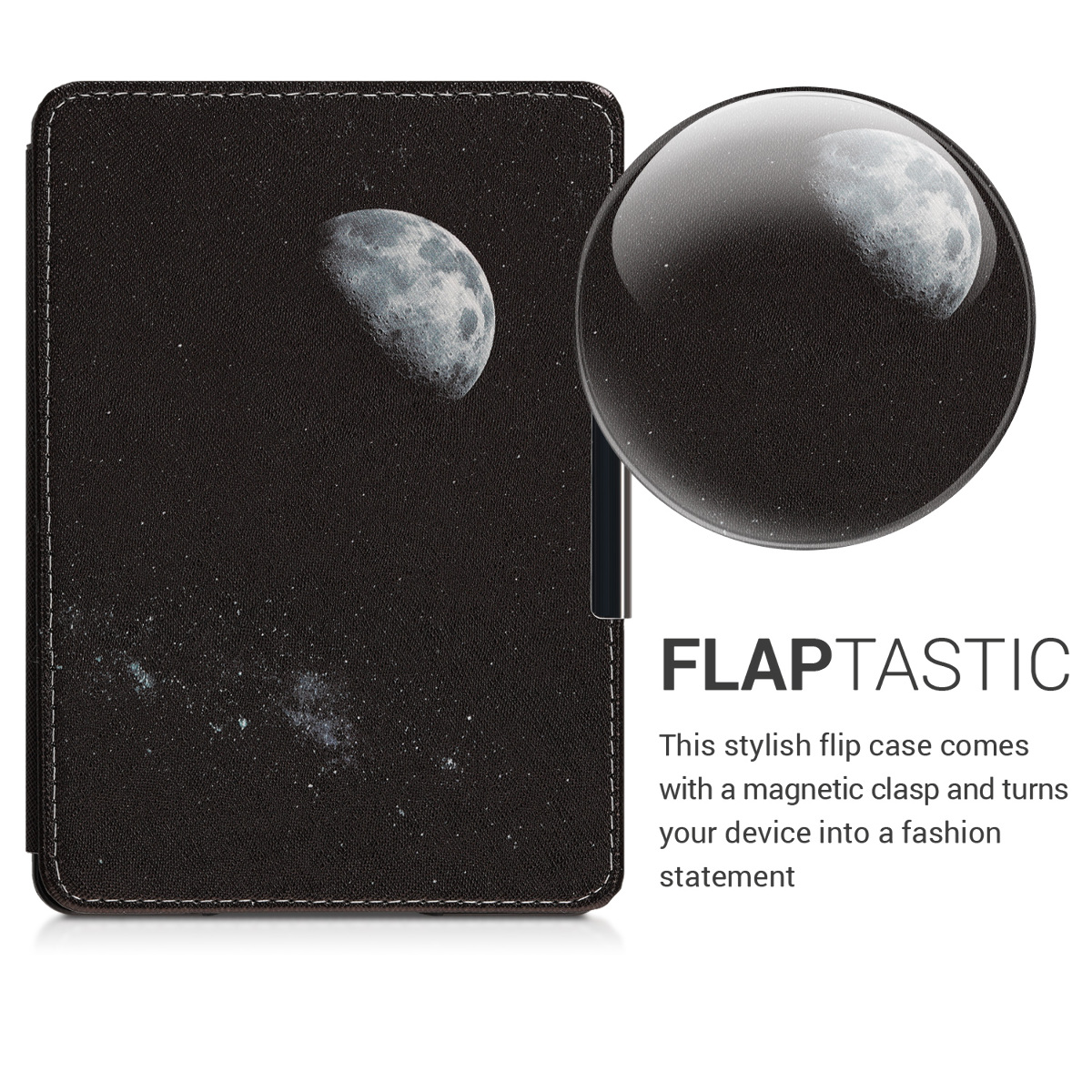 Pouzdro na čtečku kwmobile Kindle Paperwhite - Moon - světle šedá / černá