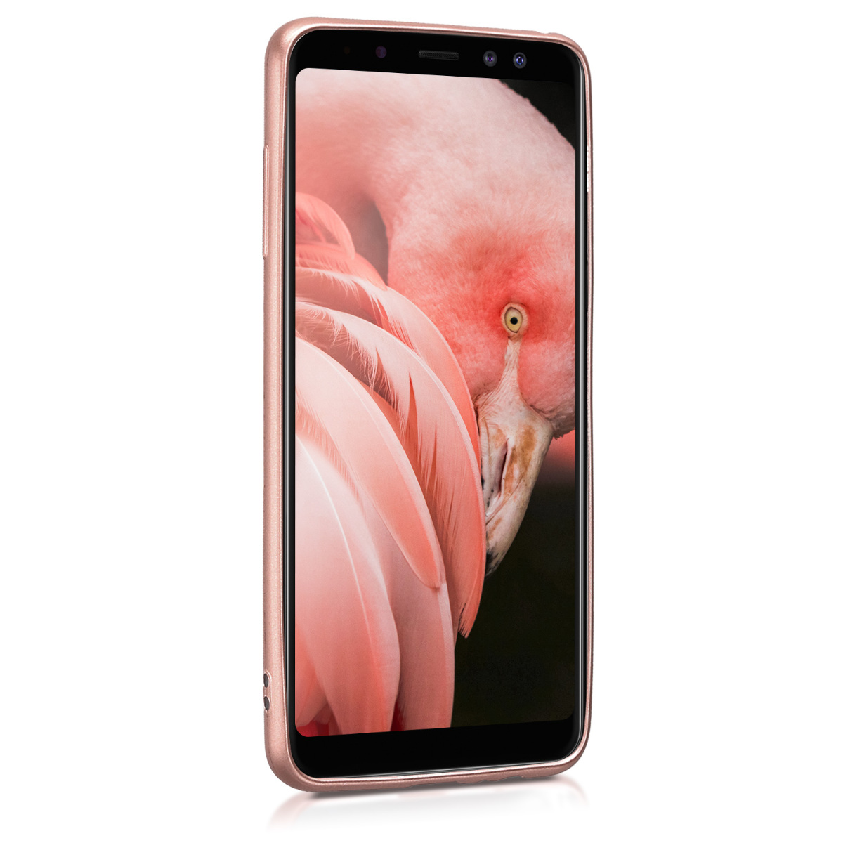 Metalický kryt na mobil Samsung Galaxy A8 (2018) kwmobile metalicky rose gold